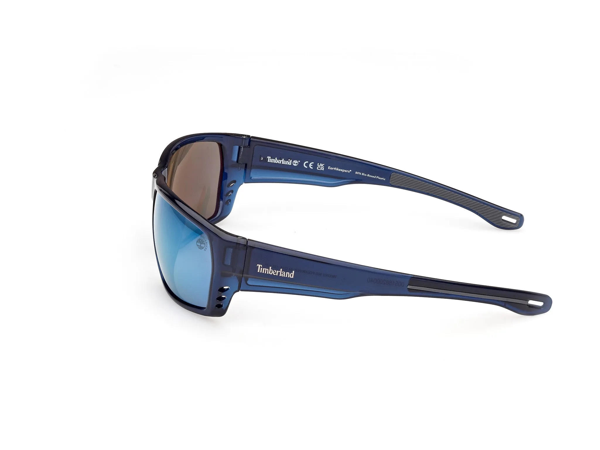 Timberland TB00002 90D Occhiali da sole Iniettato Blu Fumo Squadrata Polarizzata - immagine 3