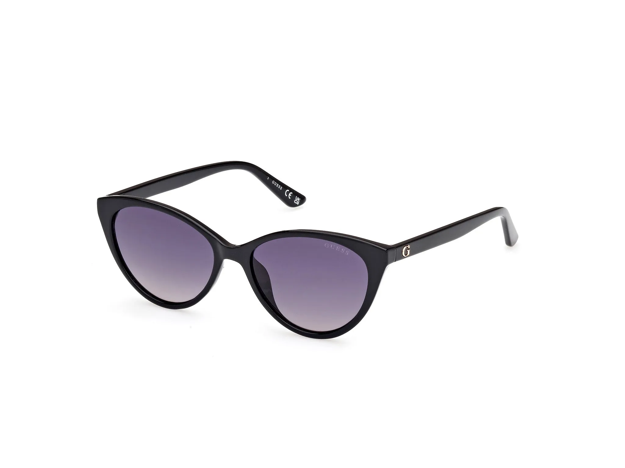 Guess GU8291 01B Occhiali da sole Iniettato Nero Fumo Cat Eye Normale Sfumato - immagine 1