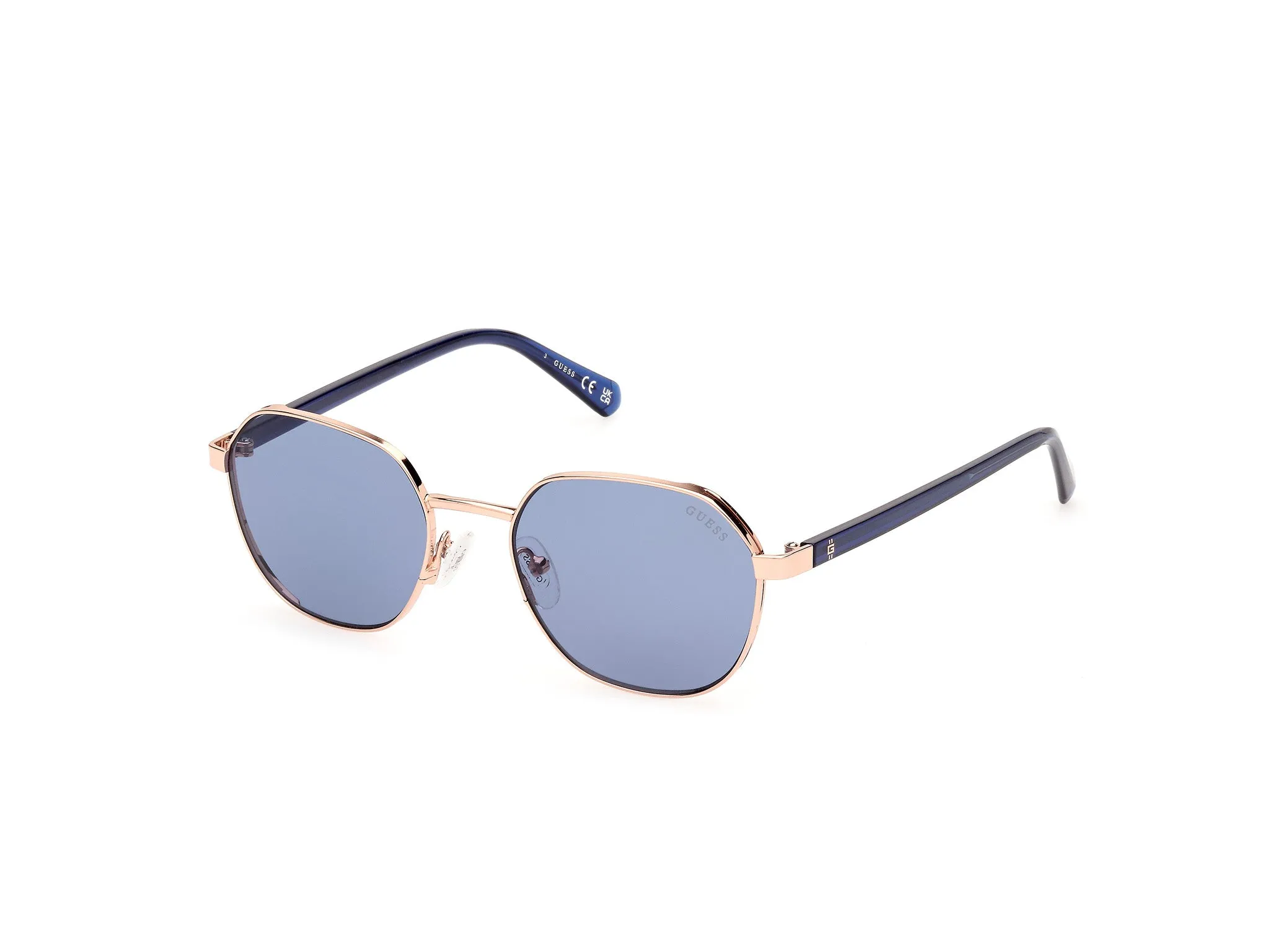 Guess GU00116 28V Occhiali da sole Metallo Oro Blu Rotonda Normale - immagine 1