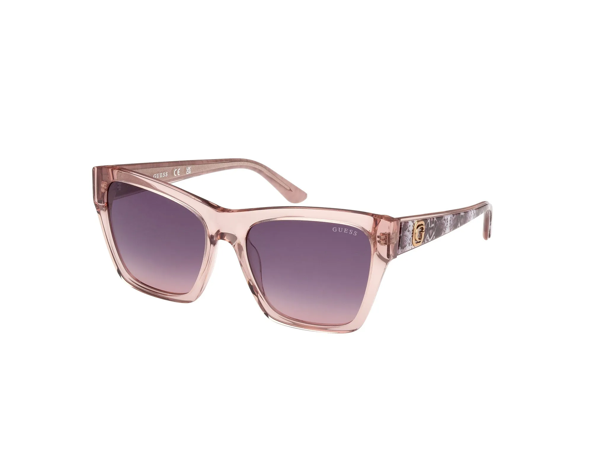 Guess GU00113 57Z Occhiali da sole Acetato Beige Viola Squadrata Normale Sfumato - immagine 1