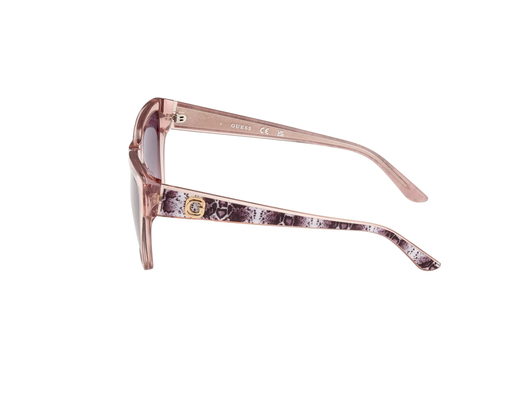 Guess GU00113 57Z Occhiali da sole Acetato Beige Viola Squadrata Normale Sfumato - immagine 3