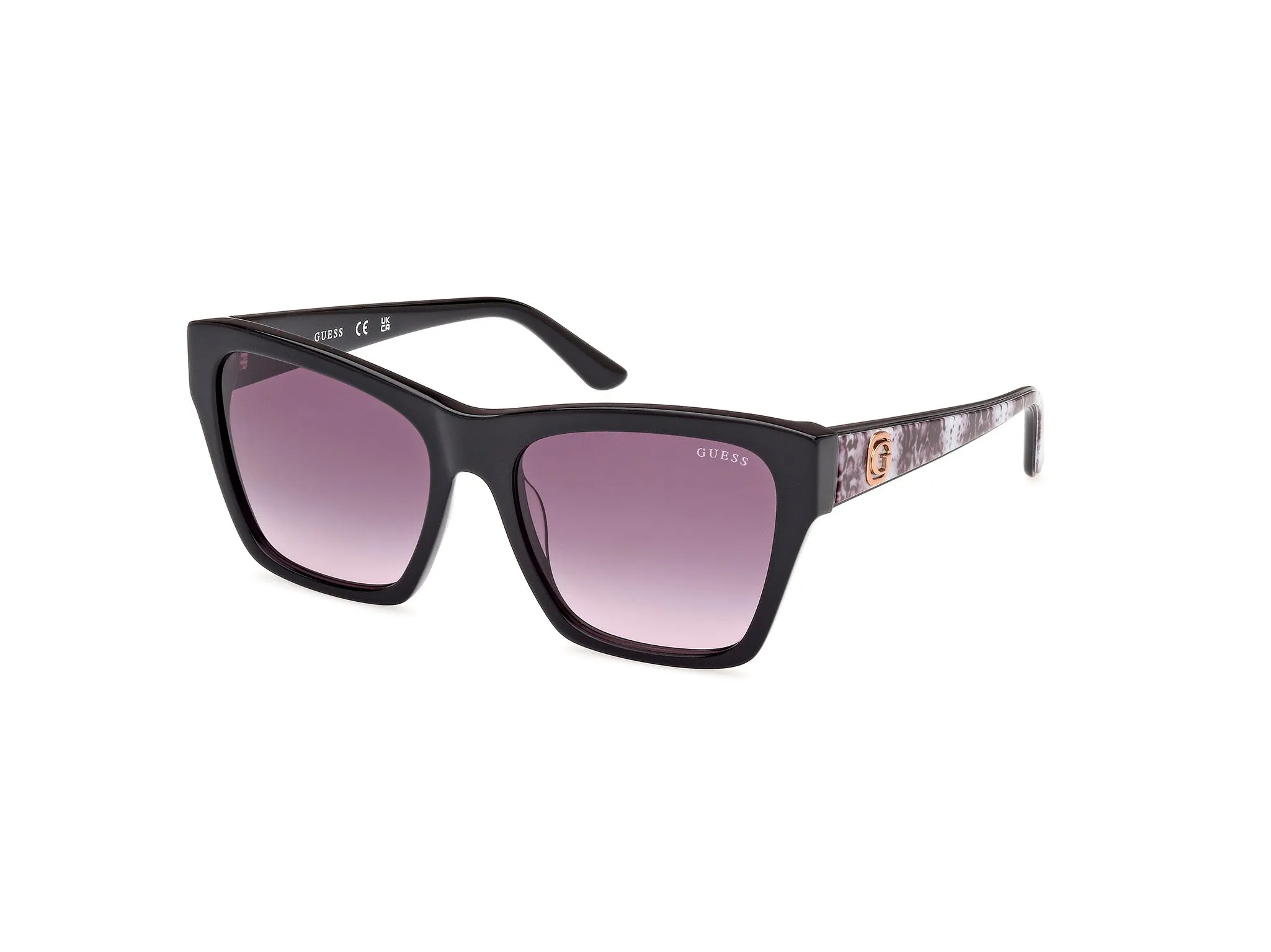 Guess GU00113 01B Occhiali da sole Acetato Nero Fumo Squadrata Normale Sfumato - immagine 1