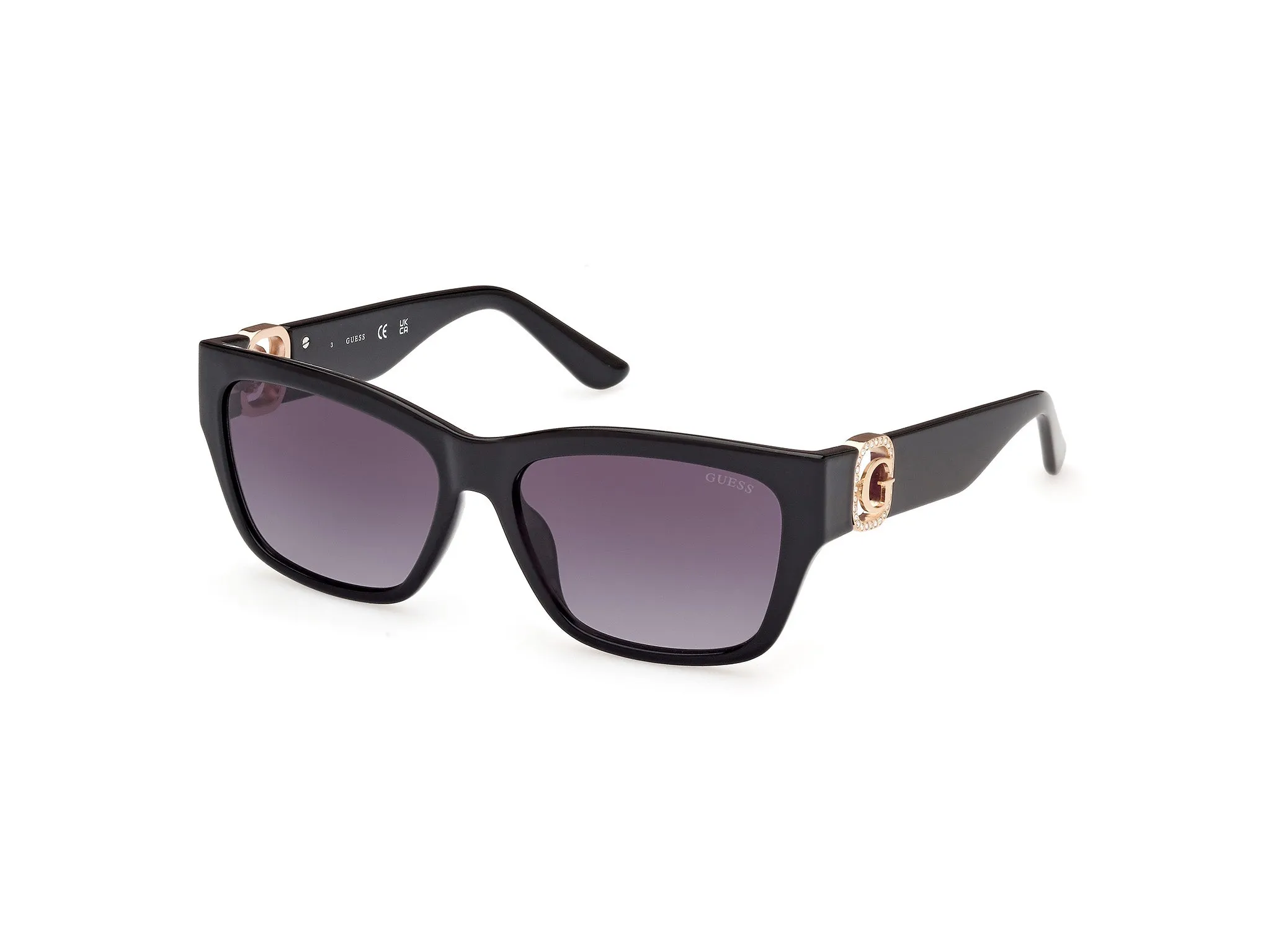 Guess GU00105 01B Occhiali da sole Iniettato Nero Grigio Squadrata Normale Sfumato - immagine 1