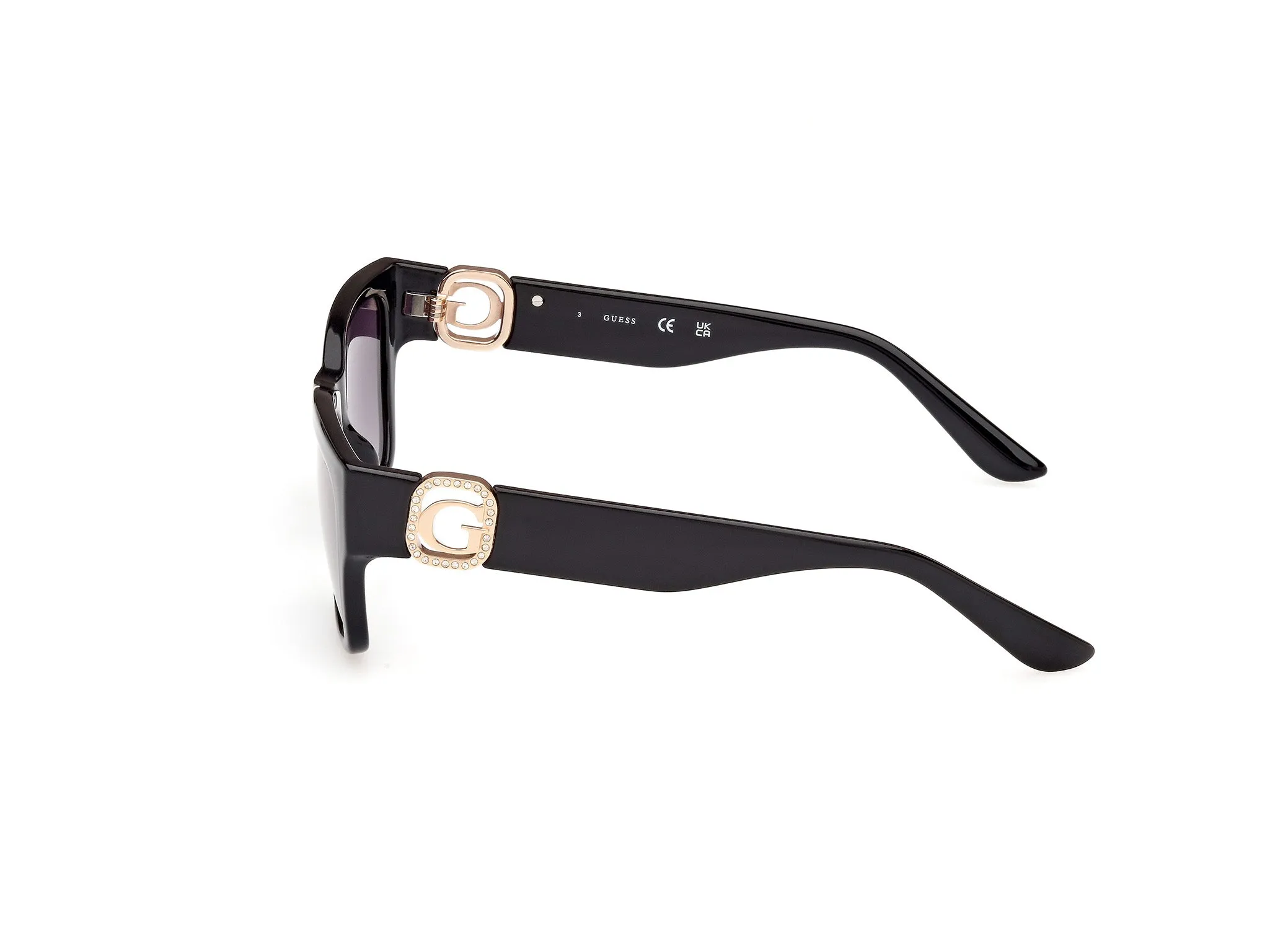 Guess GU00105 01B Occhiali da sole Iniettato Nero Grigio Squadrata Normale Sfumato - immagine 3