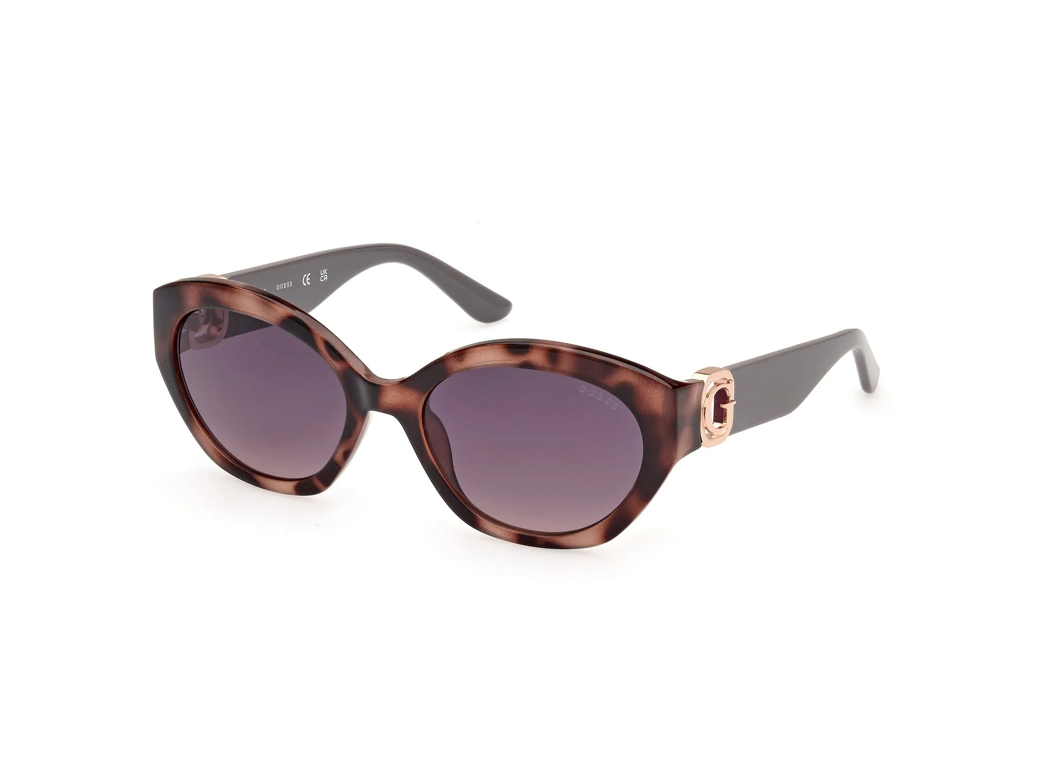 Guess GU00104 55B Occhiali da sole Iniettato Havana Grigio Rotonda Normale Sfumato - immagine 1