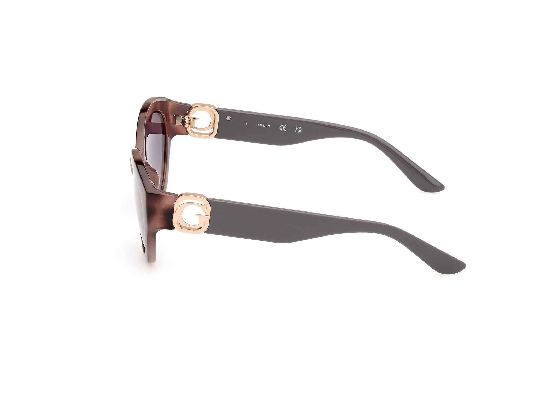 Guess GU00104 55B Occhiali da sole Iniettato Havana Grigio Rotonda Normale Sfumato - immagine 3