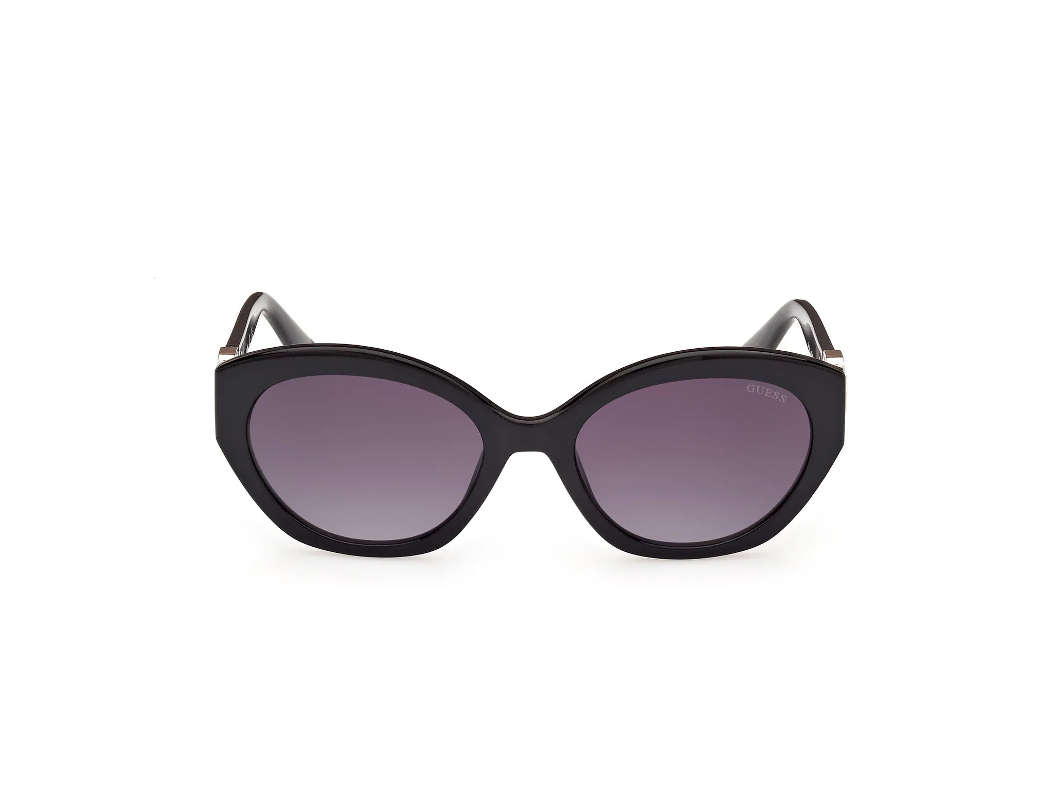 Guess GU00104 01B Occhiali da sole Iniettato Nero Grigio Rotonda Normale Sfumato - immagine 2
