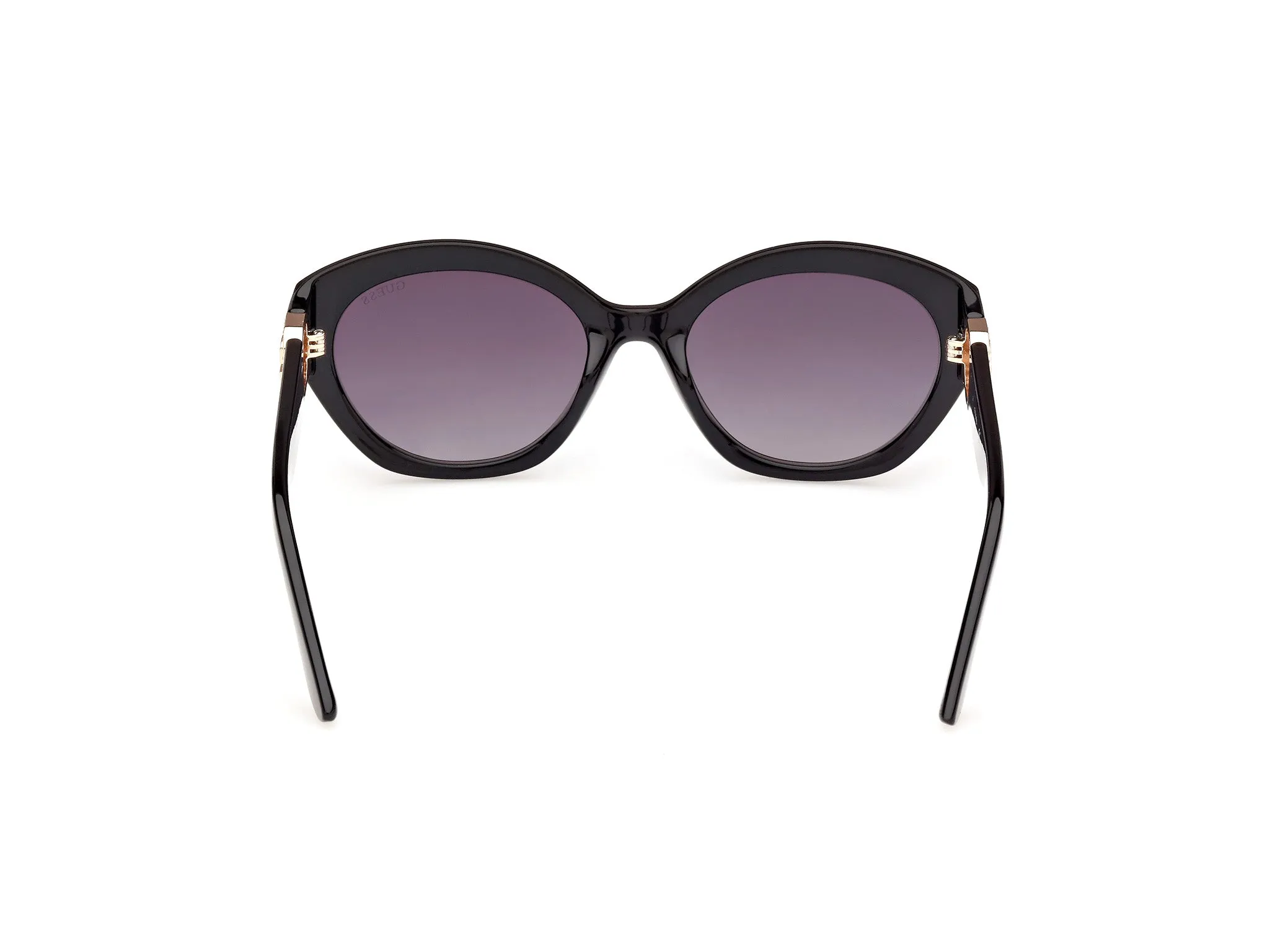 Guess GU00104 01B Occhiali da sole Iniettato Nero Grigio Rotonda Normale Sfumato - immagine 4