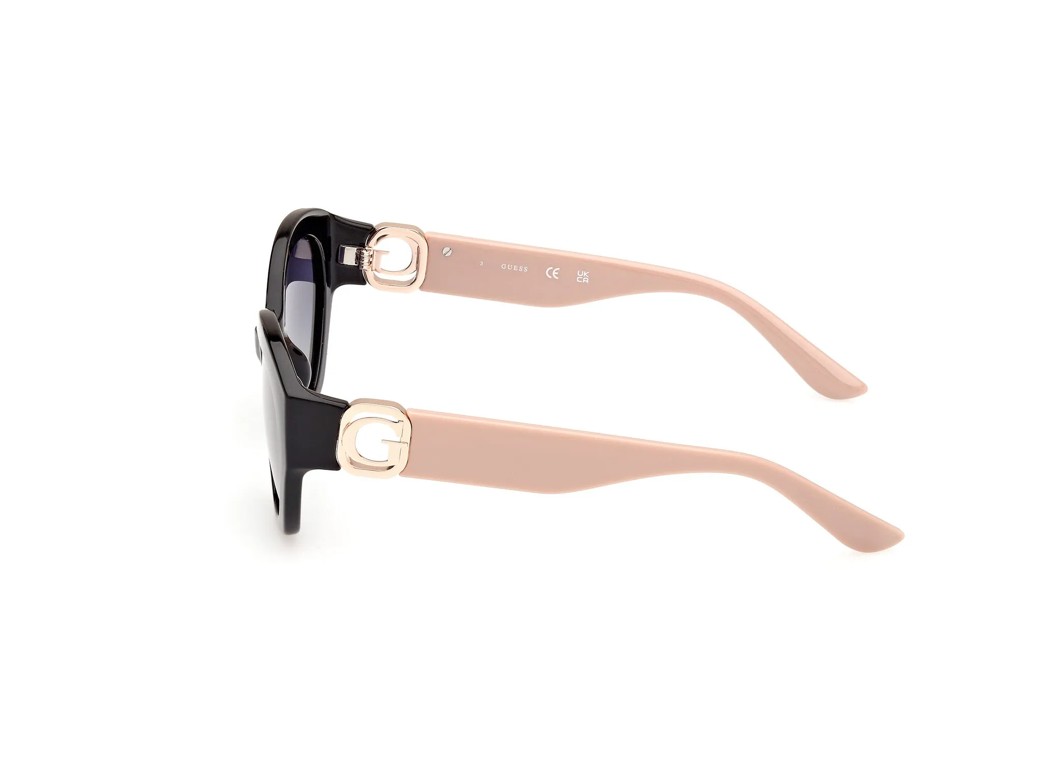 Guess GU00104 05D Occhiali da sole Iniettato Nero Grigio Rotonda Polarizzata Sfumato - immagine 3