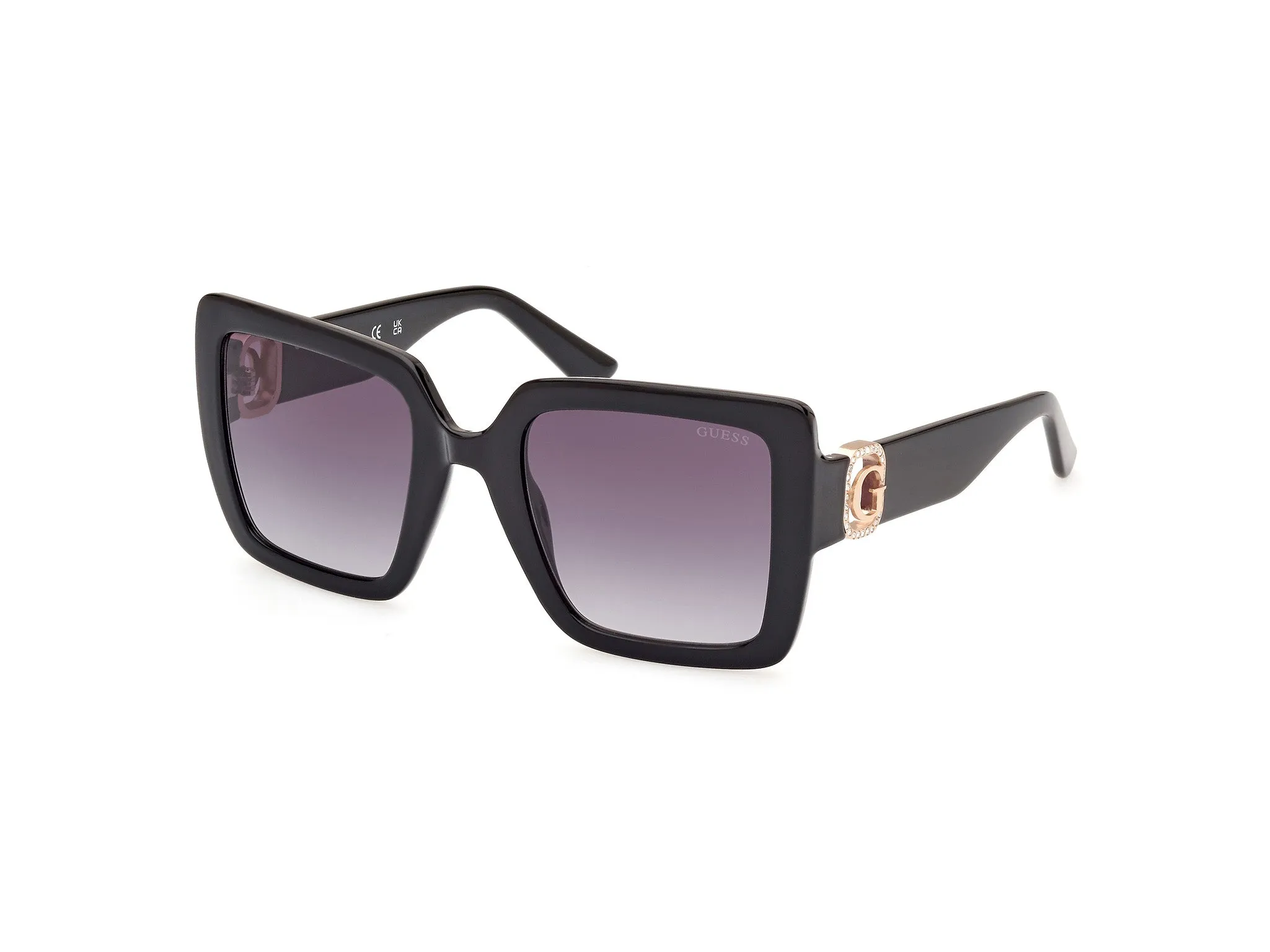 Guess GU00103 01B Occhiali da sole Iniettato Nero Fumo Squadrata Normale Sfumato - immagine 1
