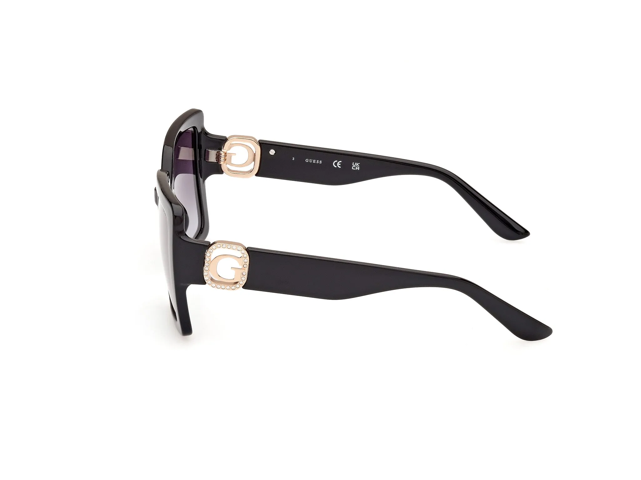 Guess GU00103 01B Occhiali da sole Iniettato Nero Fumo Squadrata Normale Sfumato - immagine 3