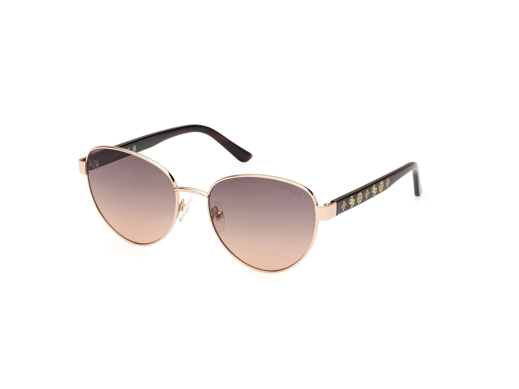 Guess GU00101 32F Occhiali da sole Metallo Oro Marrone Rotonda Normale - immagine 1