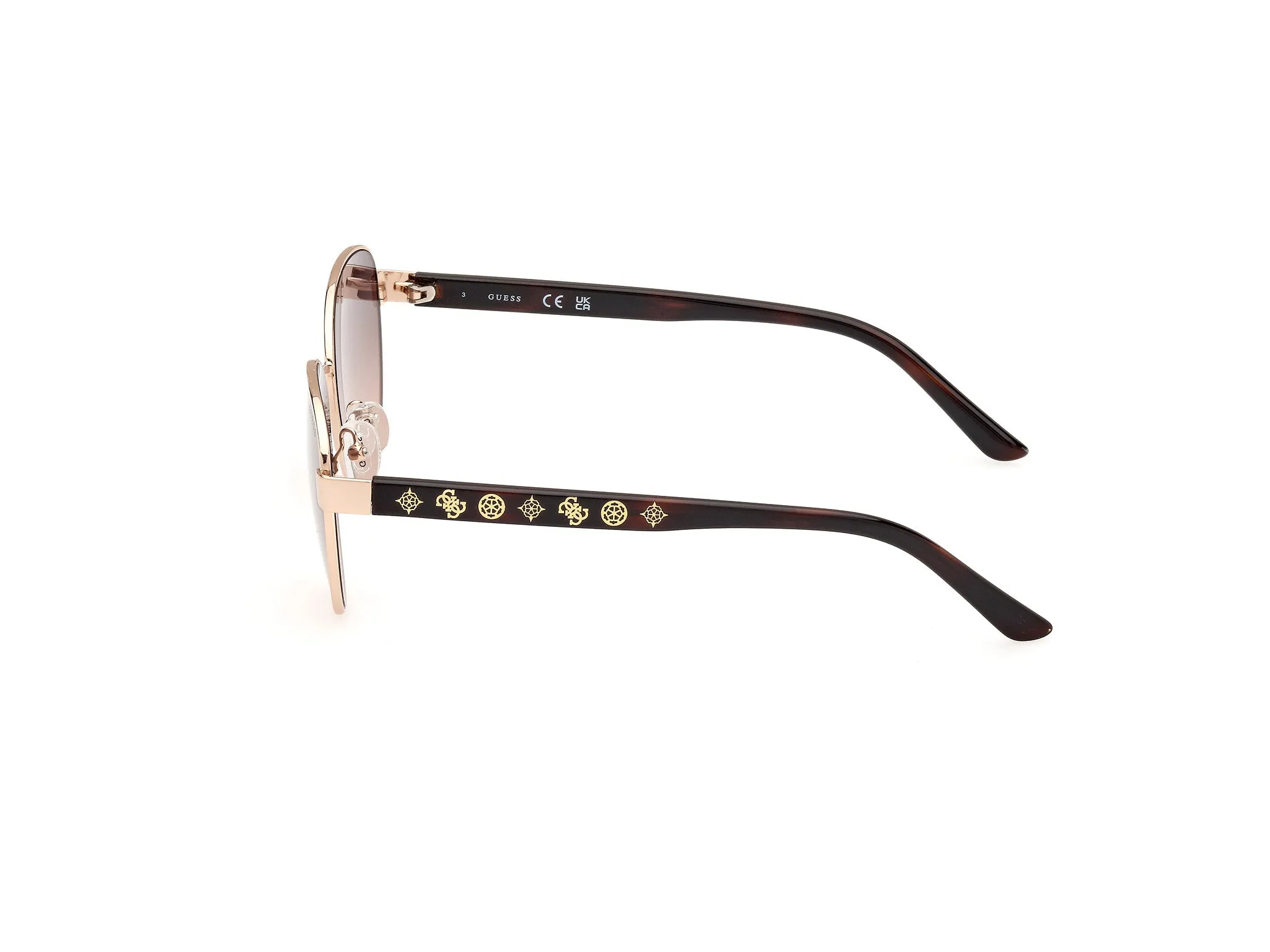 Guess GU00101 32F Occhiali da sole Metallo Oro Marrone Rotonda Normale - immagine 3
