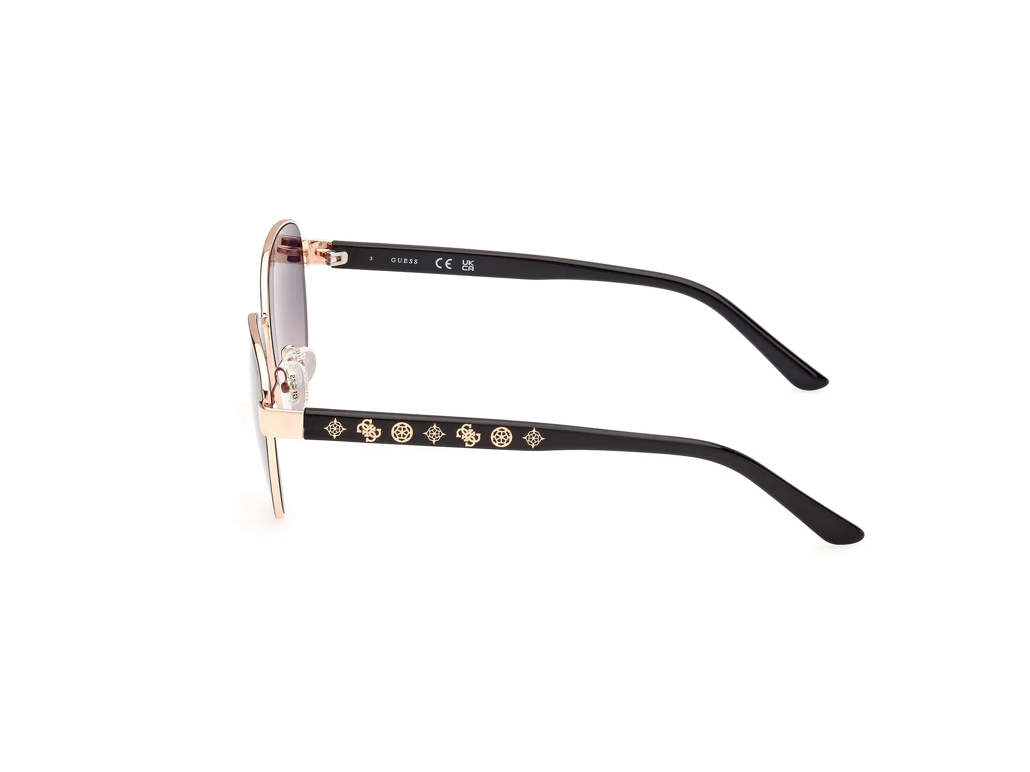 Guess GU00101 05B Occhiali da sole Metallo Nero Fumo Rotonda Normale - immagine 3