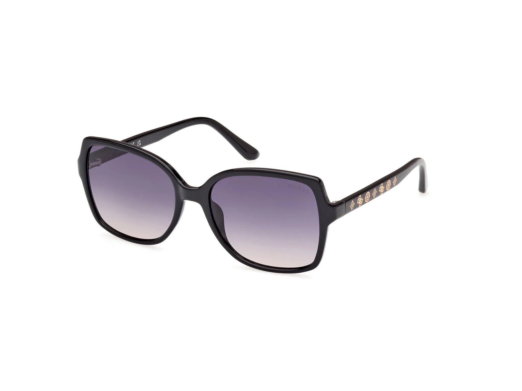 Guess GU00100 01B Occhiali da sole Iniettato Nero Fumo Squadrata Normale Sfumato - immagine 1