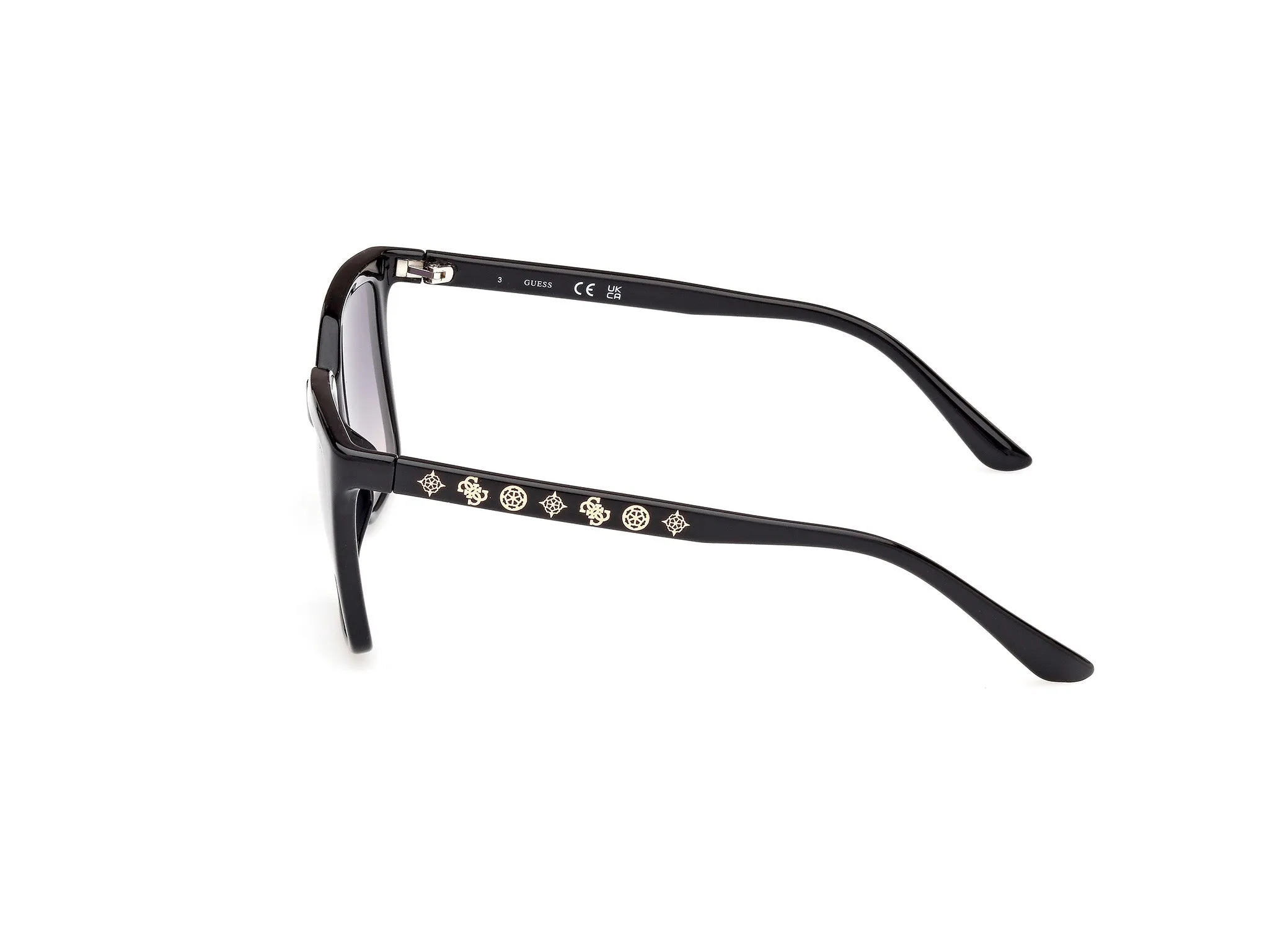Guess GU00099 01B Occhiali da sole Iniettato Nero Fumo Squadrata Normale Sfumato - immagine 3