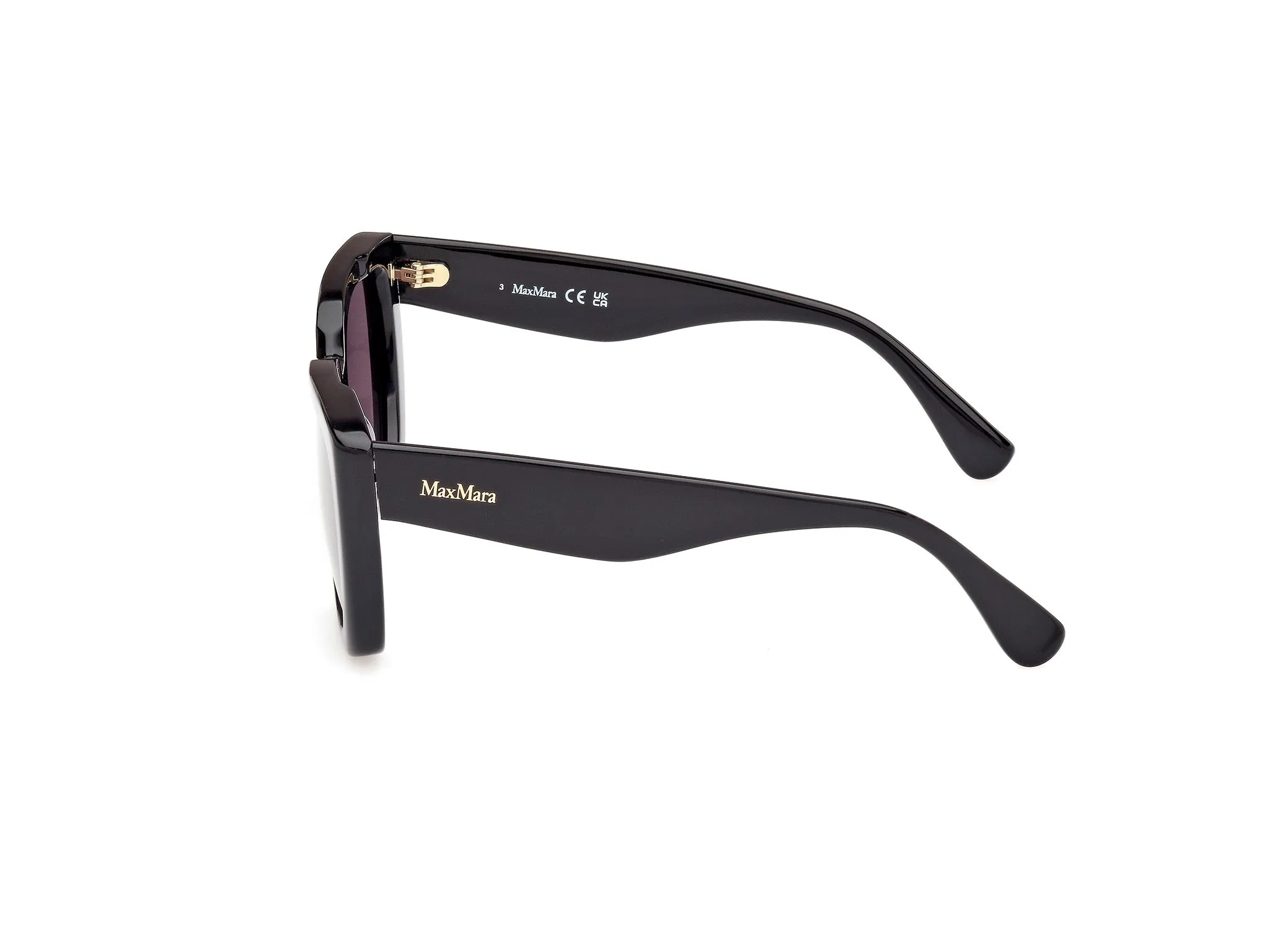 Max Mara MM0090 GLIMPSE4 01A Occhiali da sole Acetato Nero Fumo Cat Eye Normale - immagine 3
