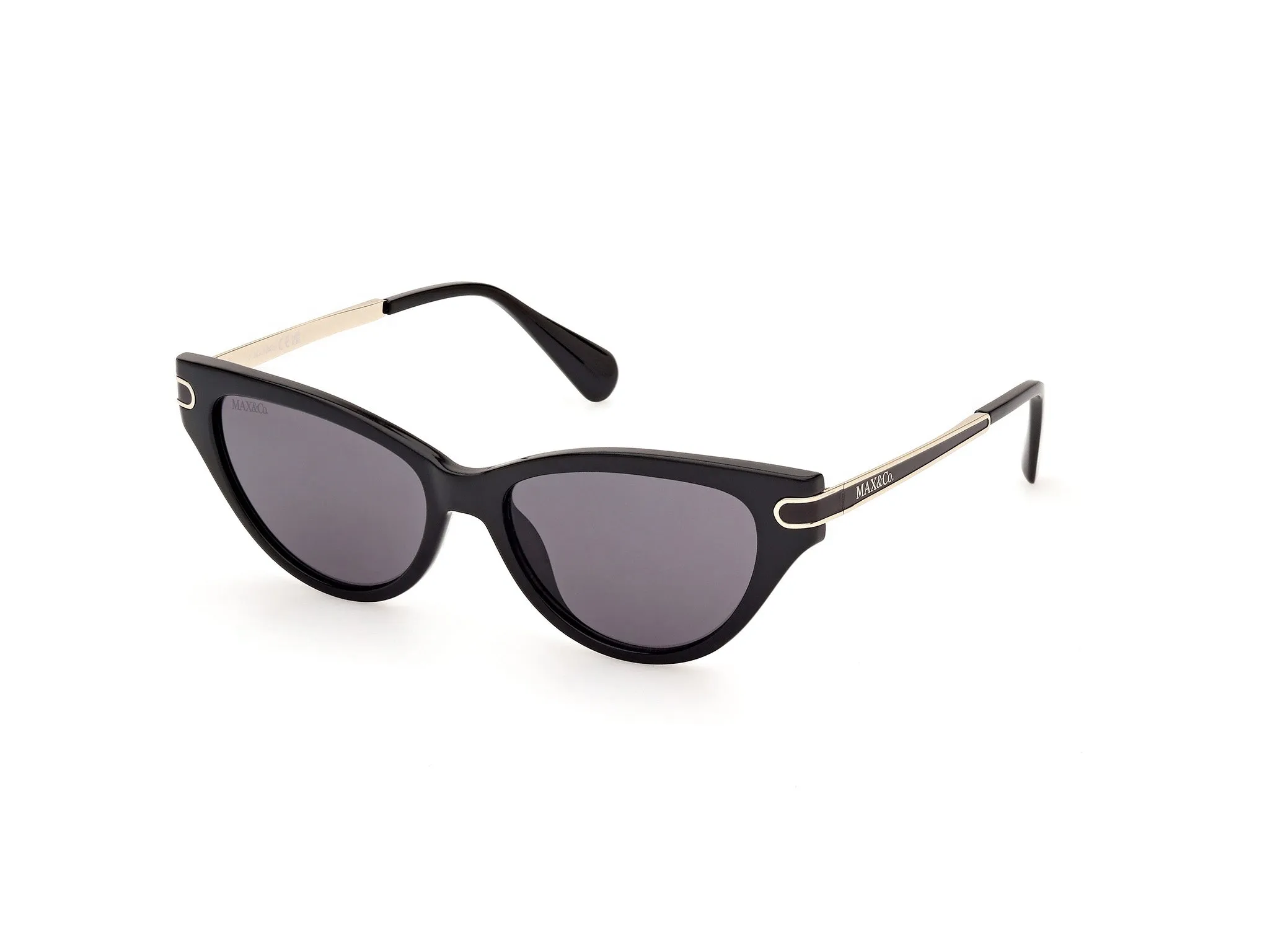 MAX&Co MO0101 01A Occhiali da sole Iniettato Nero Fumo Cat Eye Normale - immagine 1