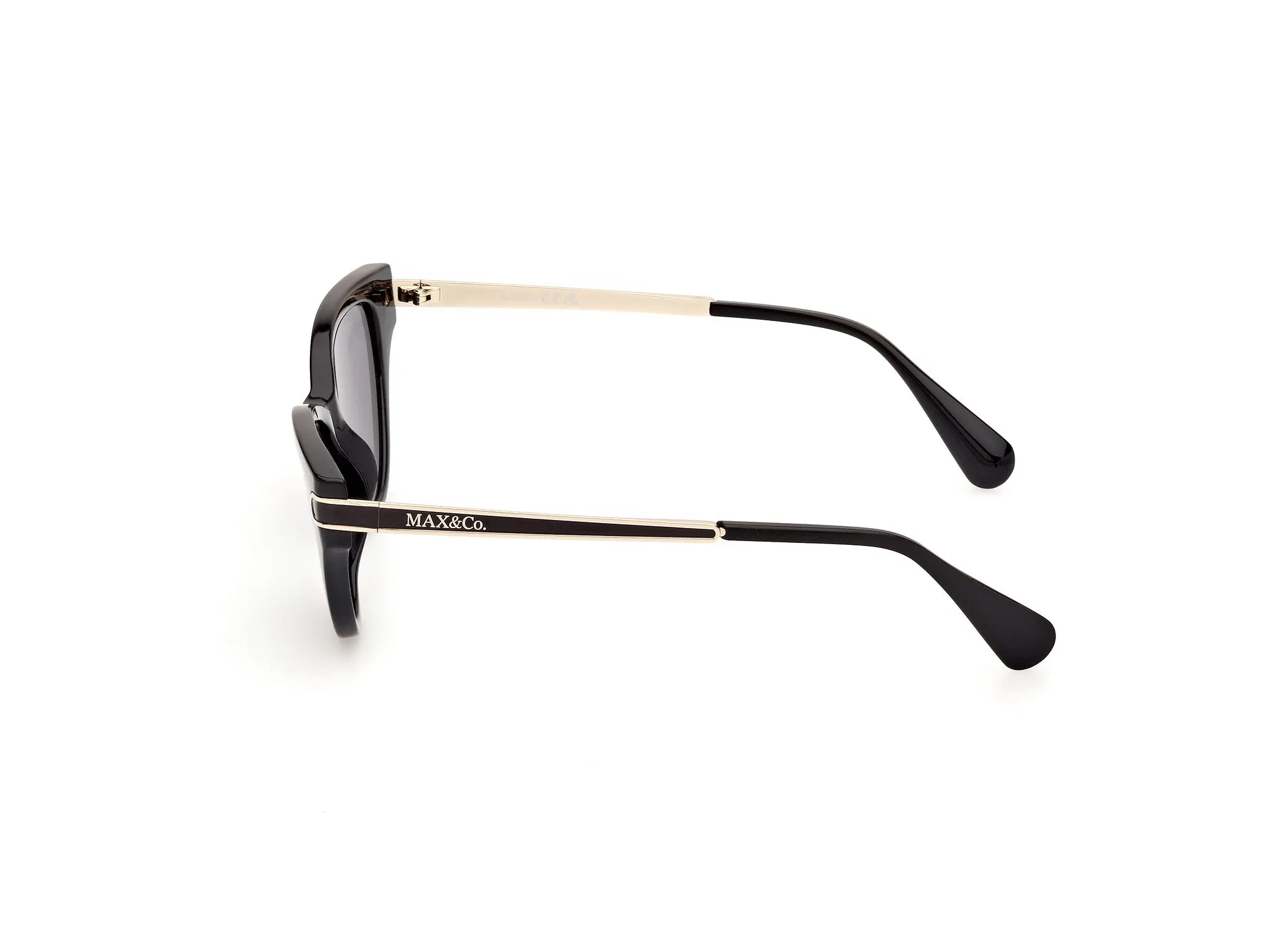 MAX&Co MO0101 01A Occhiali da sole Iniettato Nero Fumo Cat Eye Normale - immagine 3