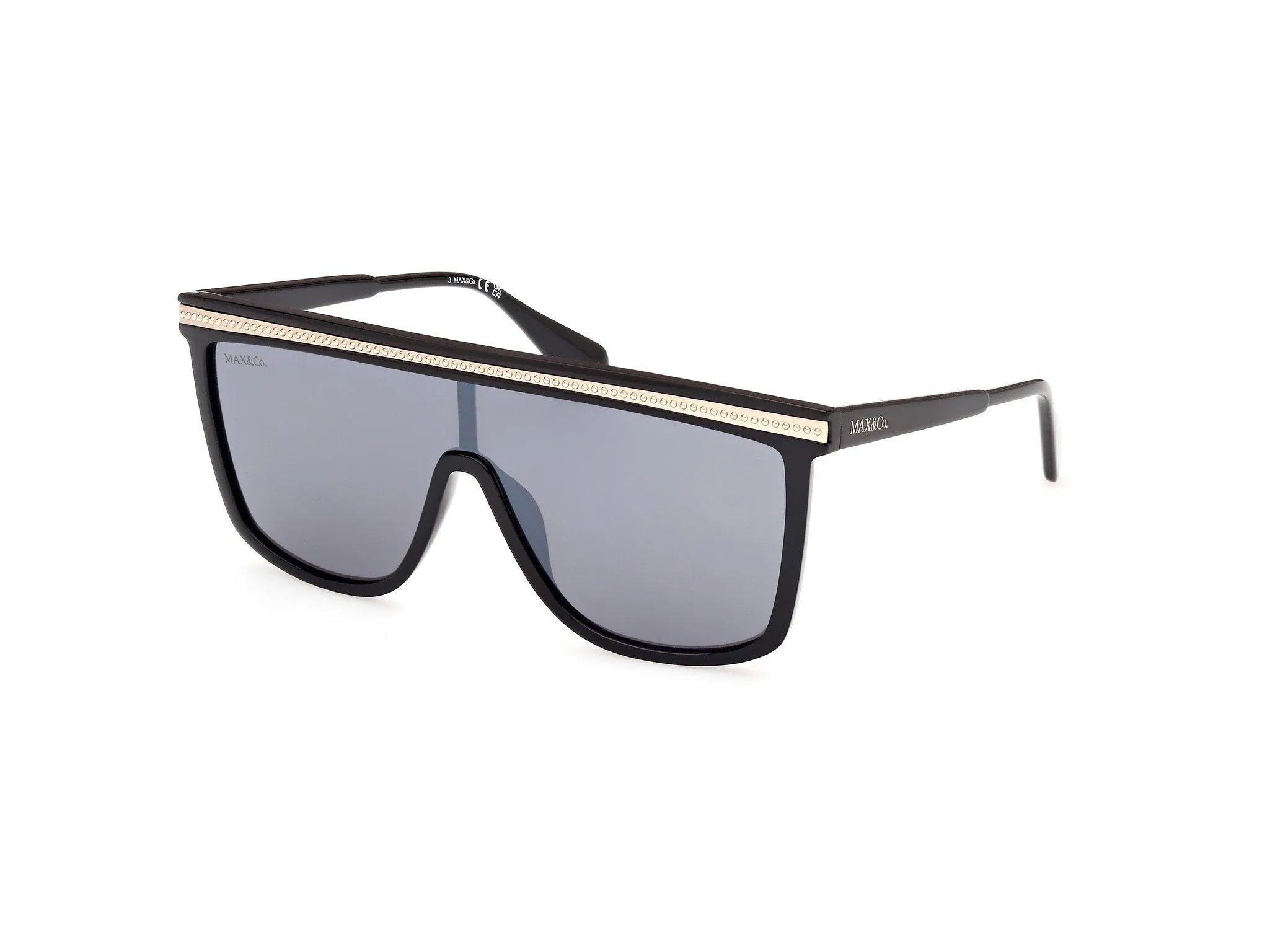 MAX&Co MO0099 01C Occhiali da sole Iniettato Nero Fumo Squadrata Normale - immagine 1