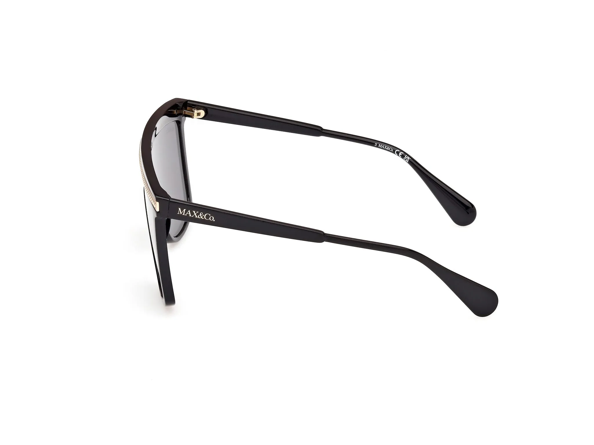 MAX&Co MO0099 01C Occhiali da sole Iniettato Nero Fumo Squadrata Normale - immagine 3