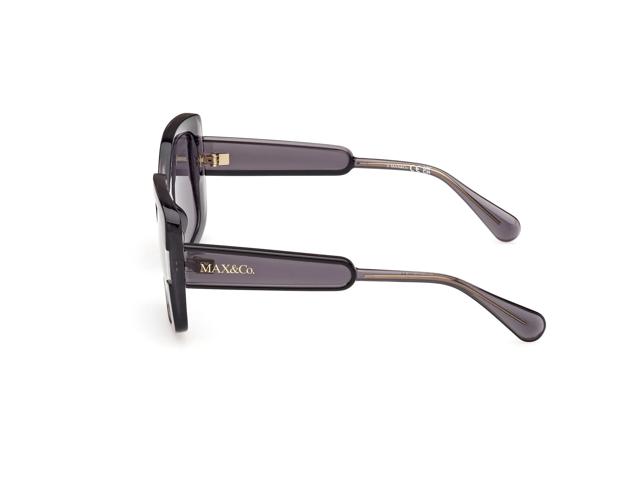 MAX&Co MO0096 01A Occhiali da sole Iniettato Nero Fumo Squadrata Normale - immagine 3