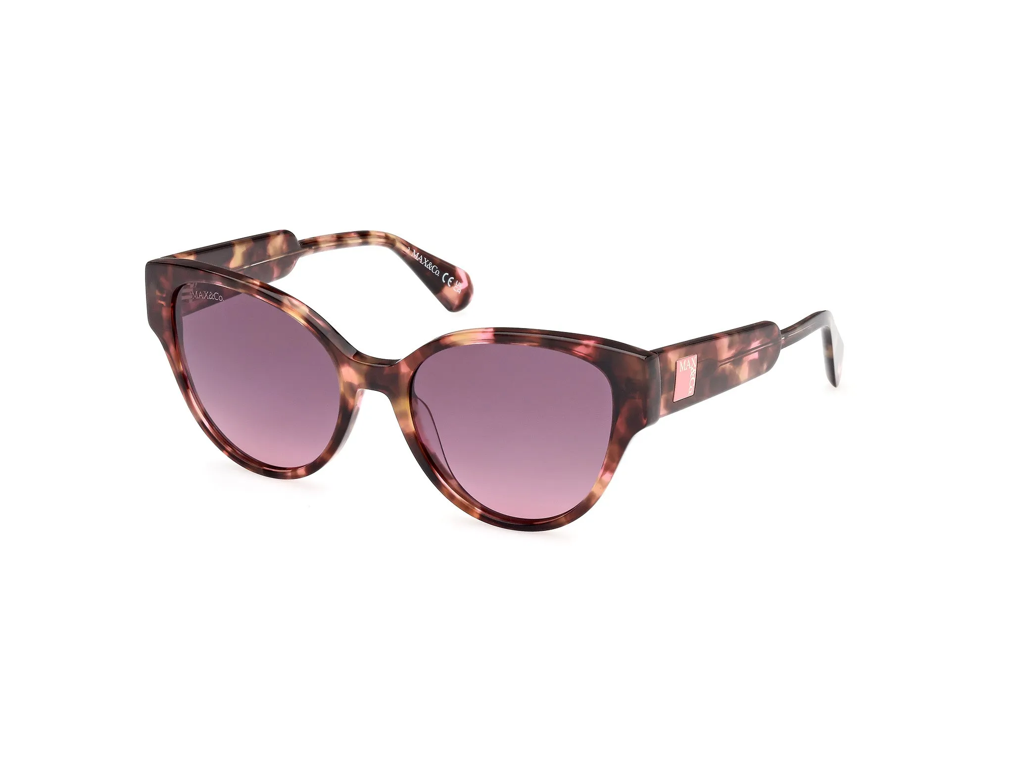 MAX&Co MO0095 55B Occhiali da sole Acetato Havana Fumo Rotonda Normale - immagine 1