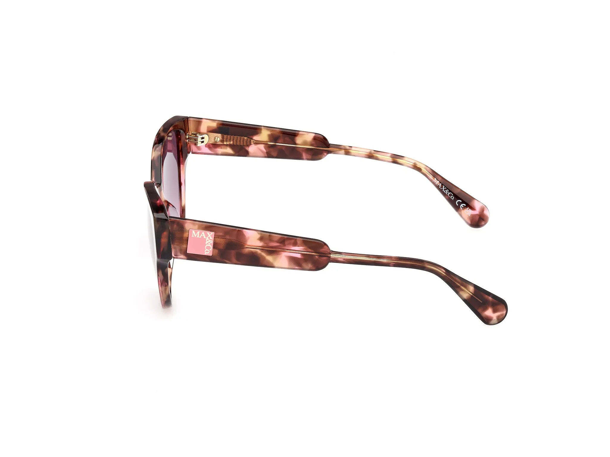 MAX&Co MO0095 55B Occhiali da sole Acetato Havana Fumo Rotonda Normale - immagine 3