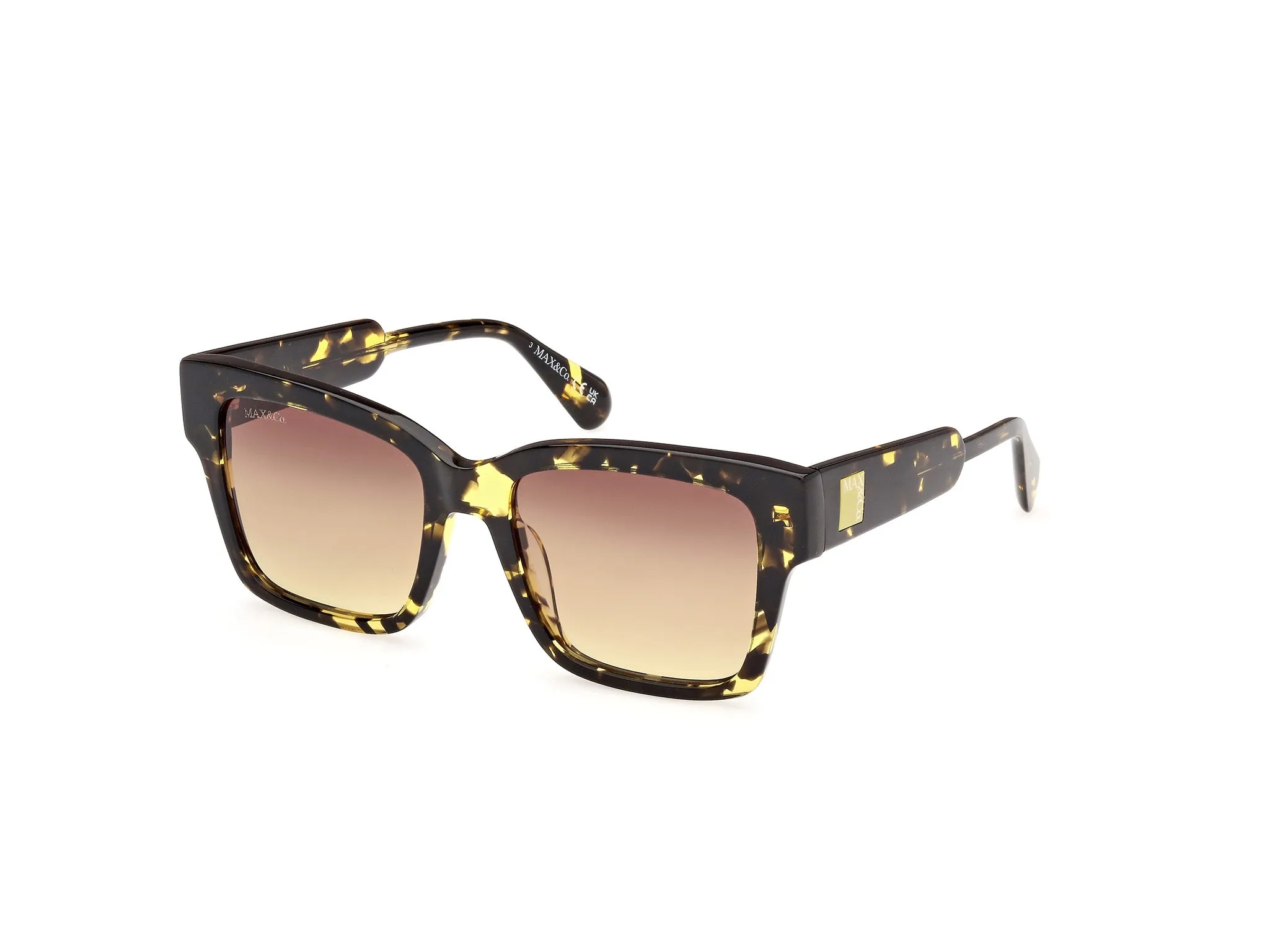 MAX&Co MO0094 55F Occhiali da sole Acetato Havana Marrone Squadrata Normale - immagine 1