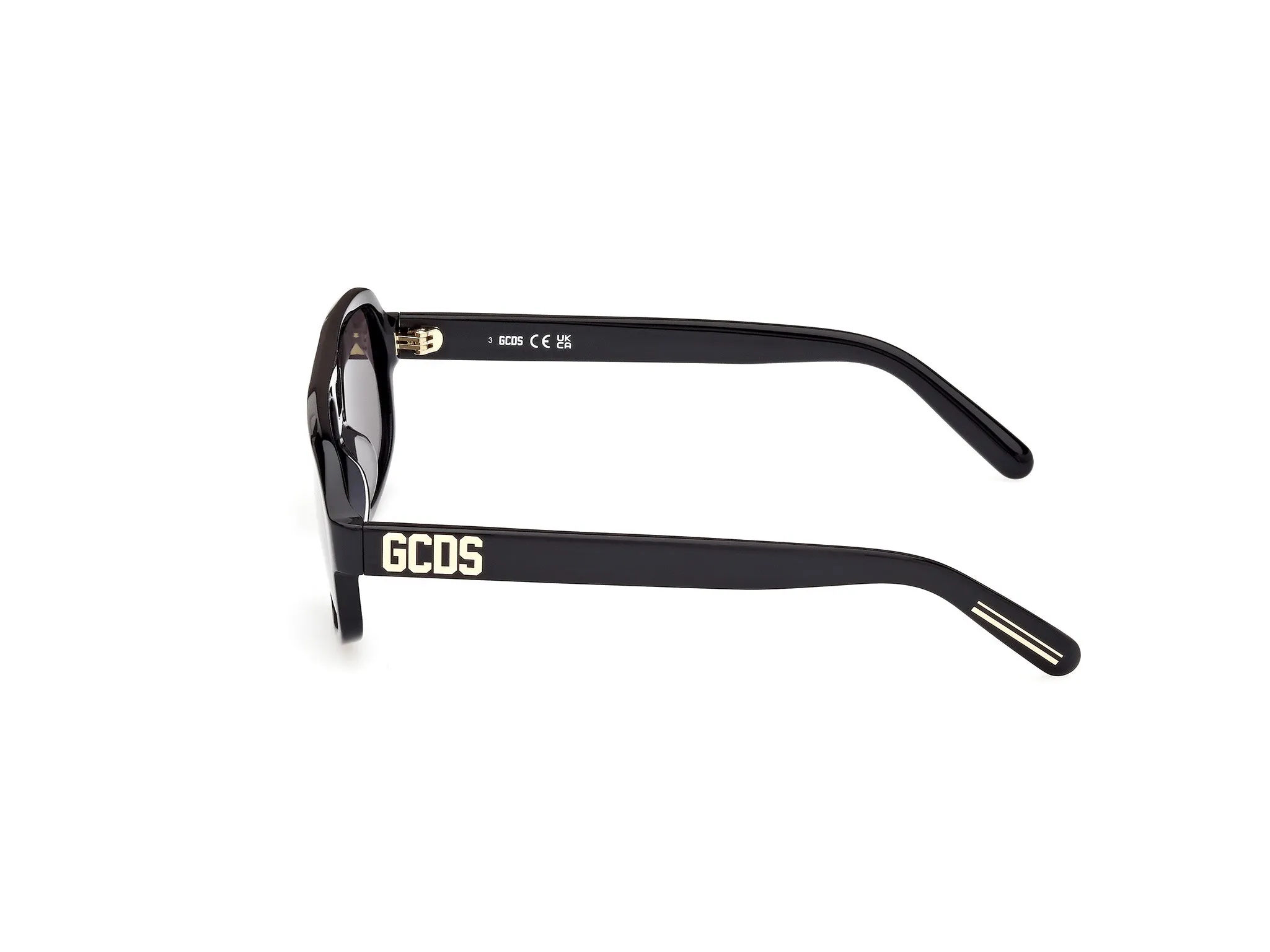 GCDS GD0046 01A Occhiali da sole Acetato Nero Fumo Pilot Normale - immagine 3