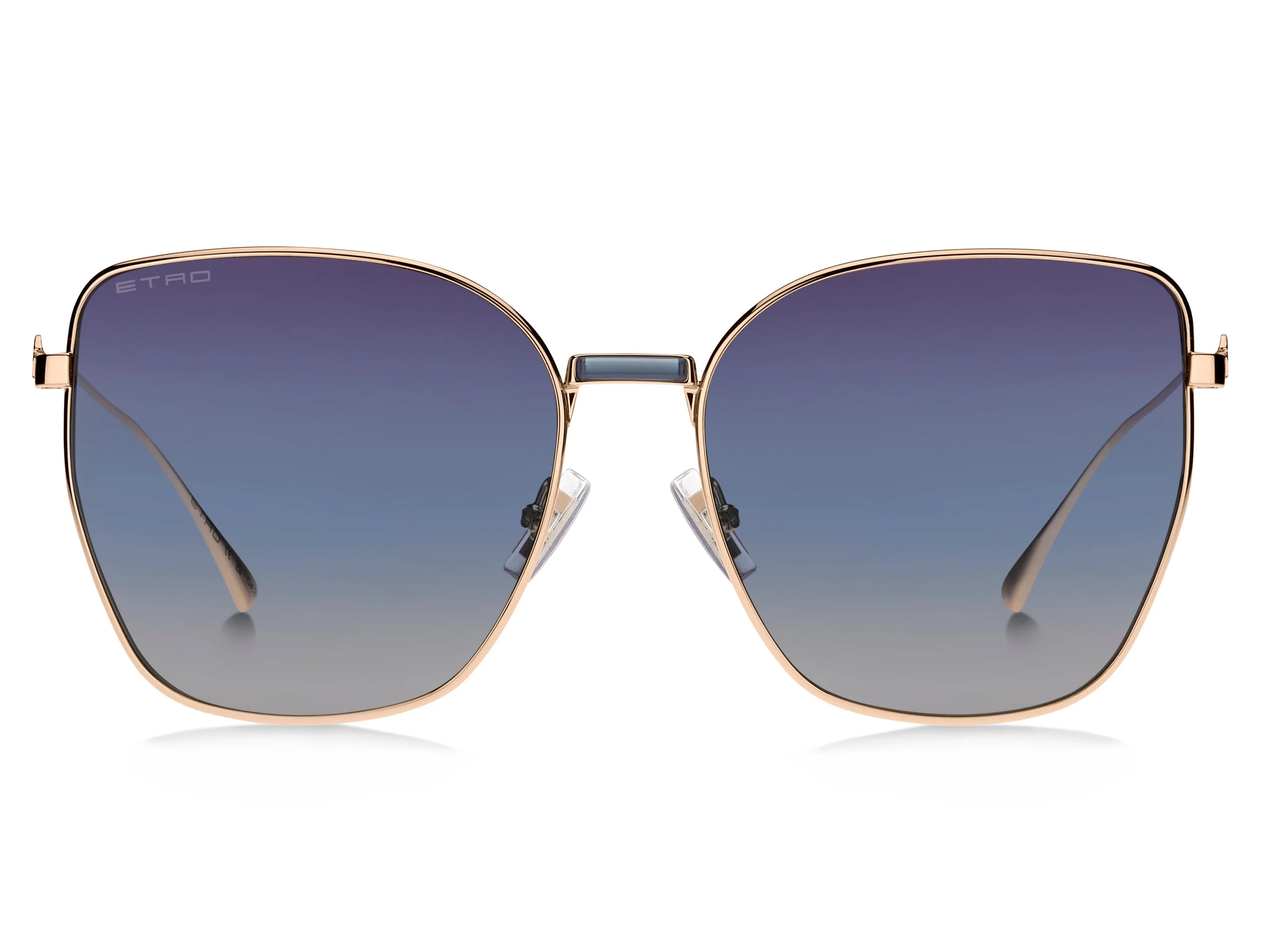 ETRO ETRO 0021/S 000/UY Occhiali da sole Metallo Oro Blu Squadrata Normale Sfumato - immagine 2