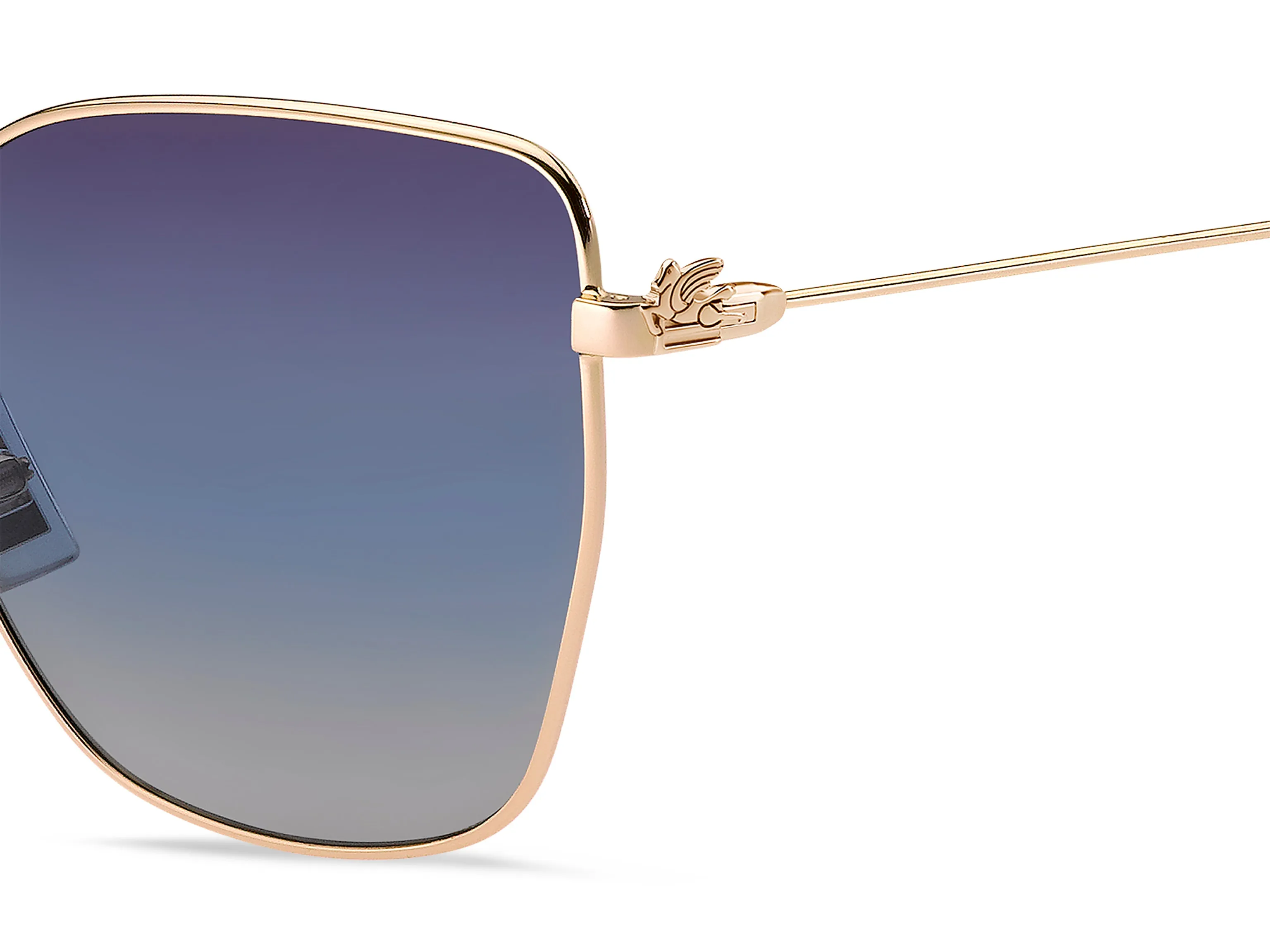 ETRO ETRO 0021/S 000/UY Occhiali da sole Metallo Oro Blu Squadrata Normale Sfumato - immagine 3