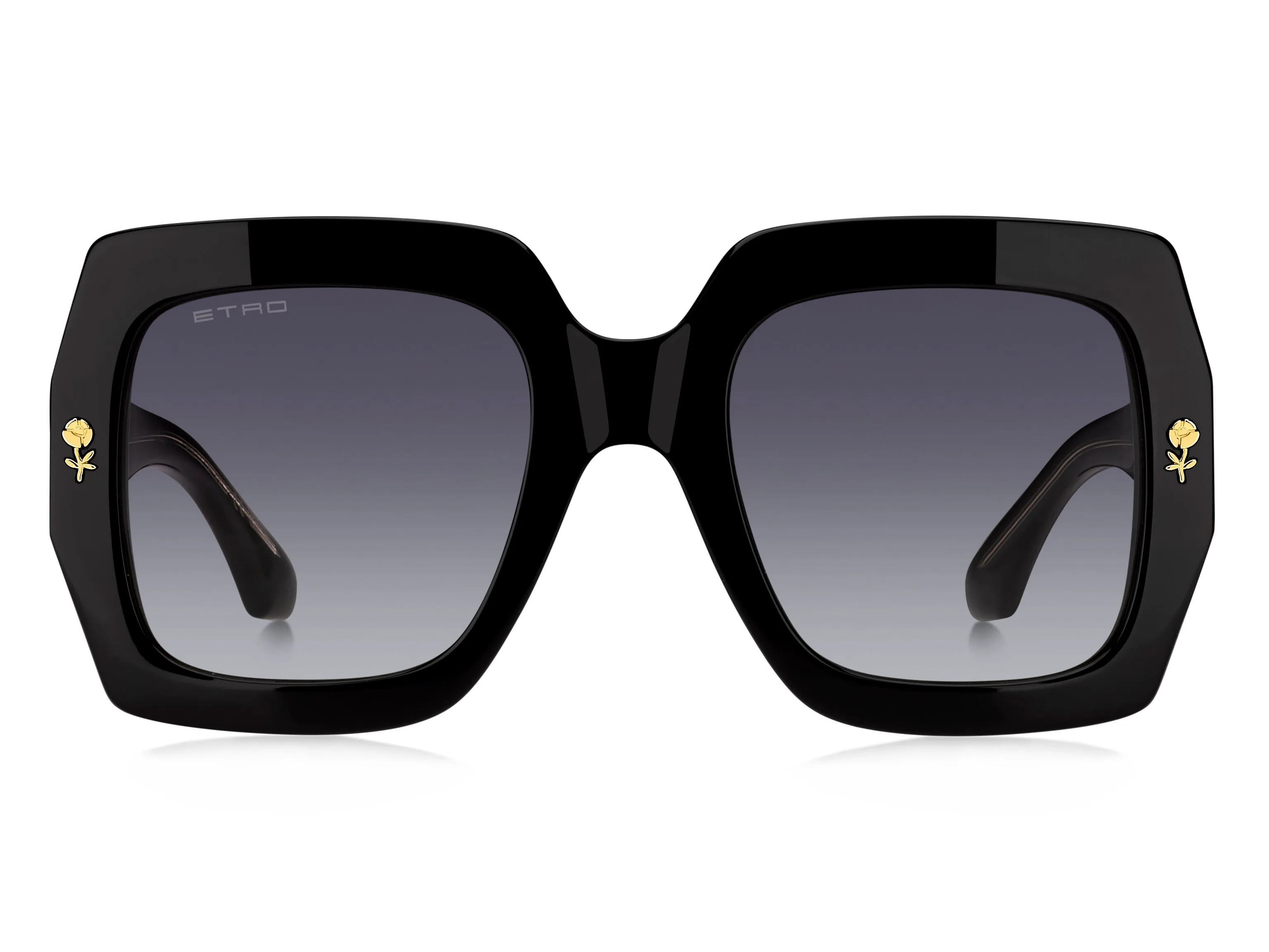 ETRO ETRO 0011/S 807/9O Occhiali da sole Acetato Nero Grigio Squadrata Normale Sfumato - immagine 2