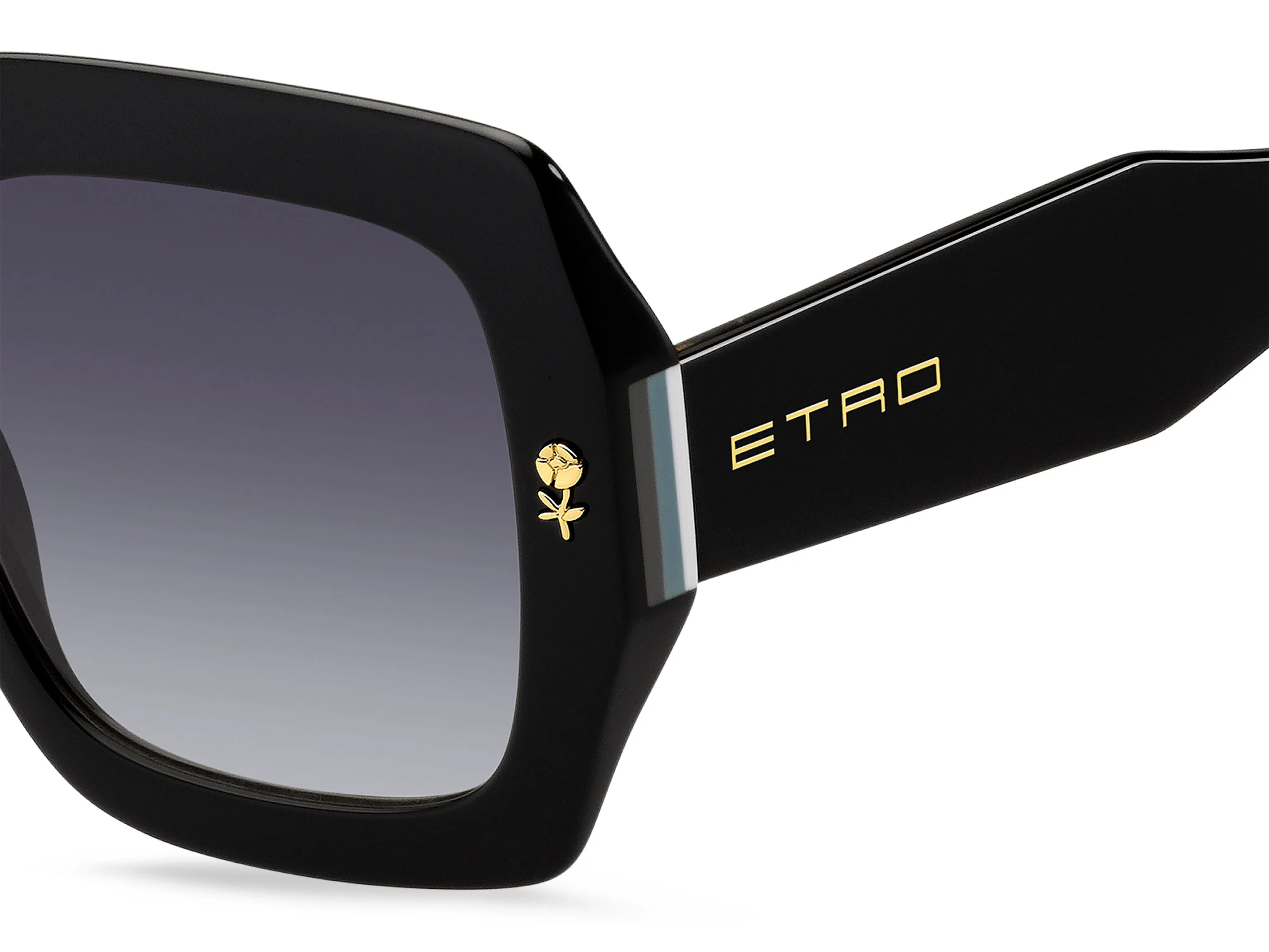 ETRO ETRO 0011/S 807/9O Occhiali da sole Acetato Nero Grigio Squadrata Normale Sfumato - immagine 3