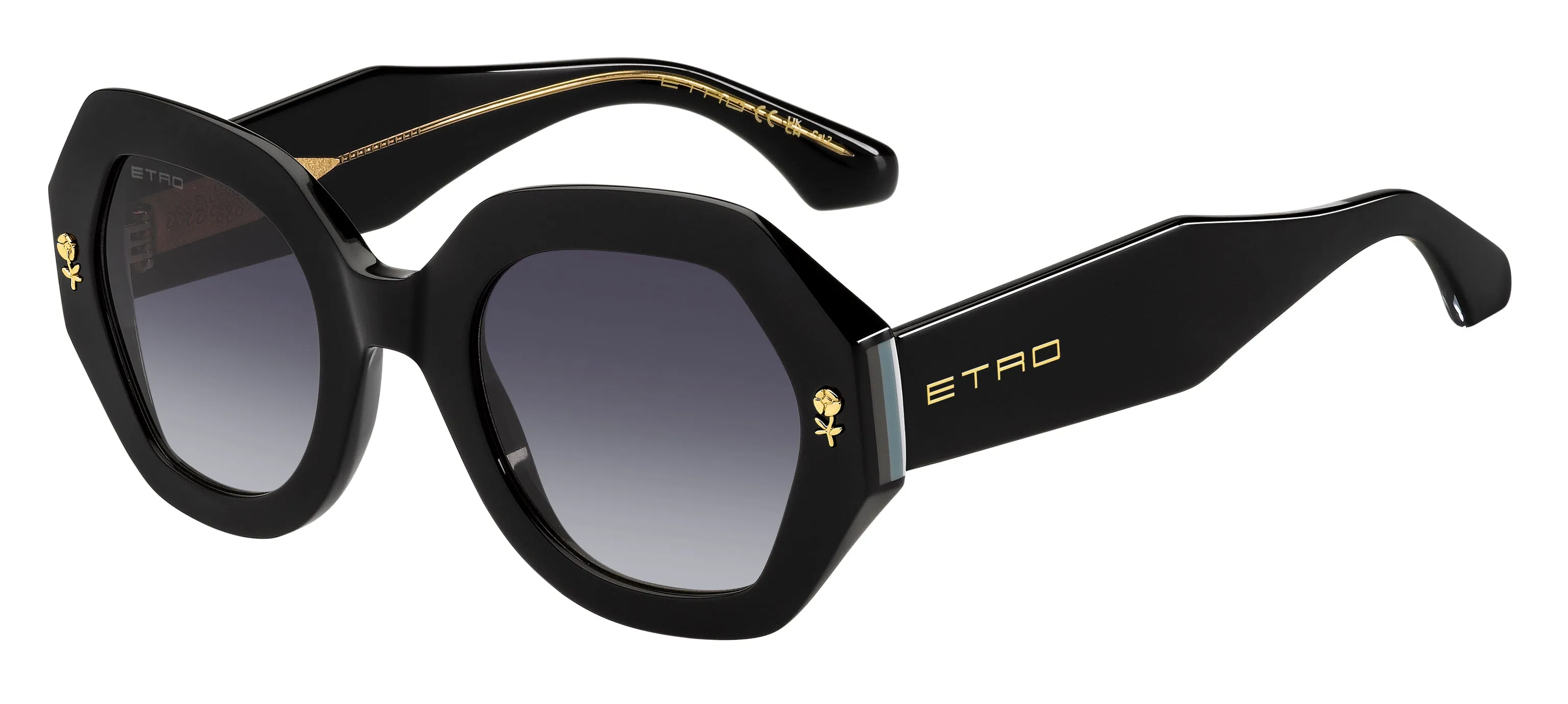 ETRO ETRO 0009/S 807/9O Occhiali da sole Acetato Nero Grigio Geometrica Normale Sfumato - immagine 1