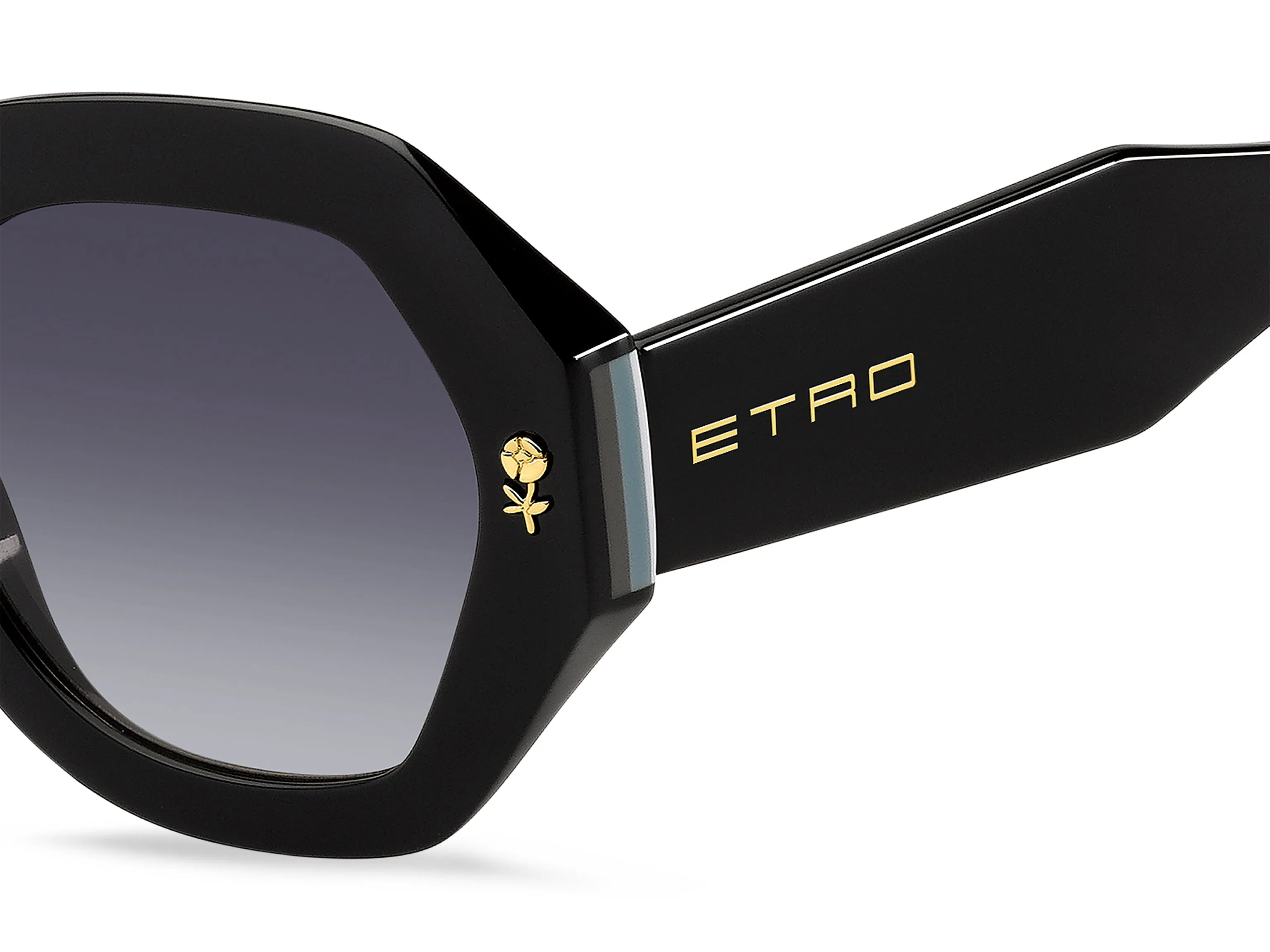 ETRO ETRO 0009/S 807/9O Occhiali da sole Acetato Nero Grigio Geometrica Normale Sfumato - immagine 3