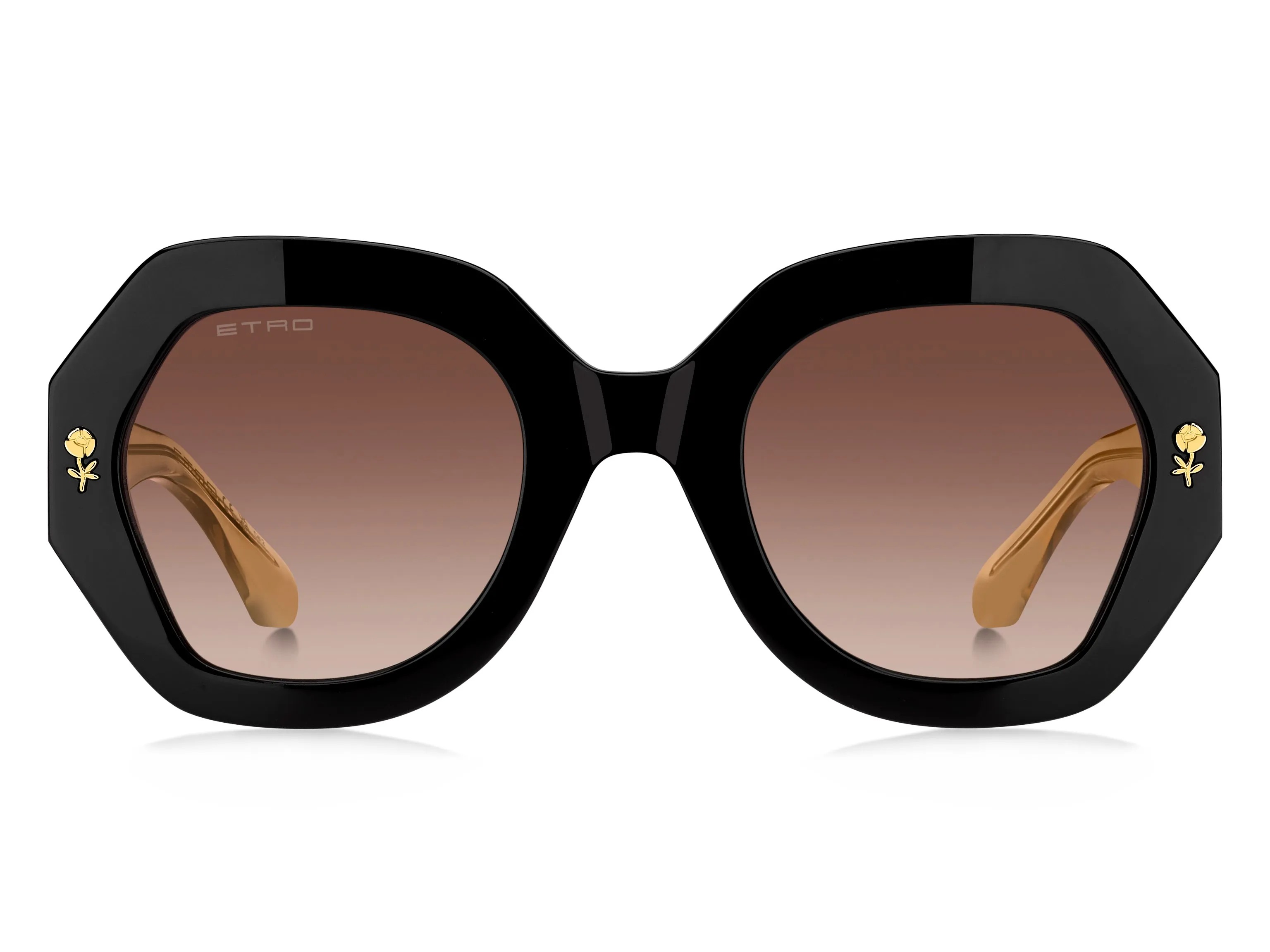 ETRO ETRO 0009/S 71C/HA Occhiali da sole Acetato Nero Marrone Geometrica Normale Sfumato - immagine 2