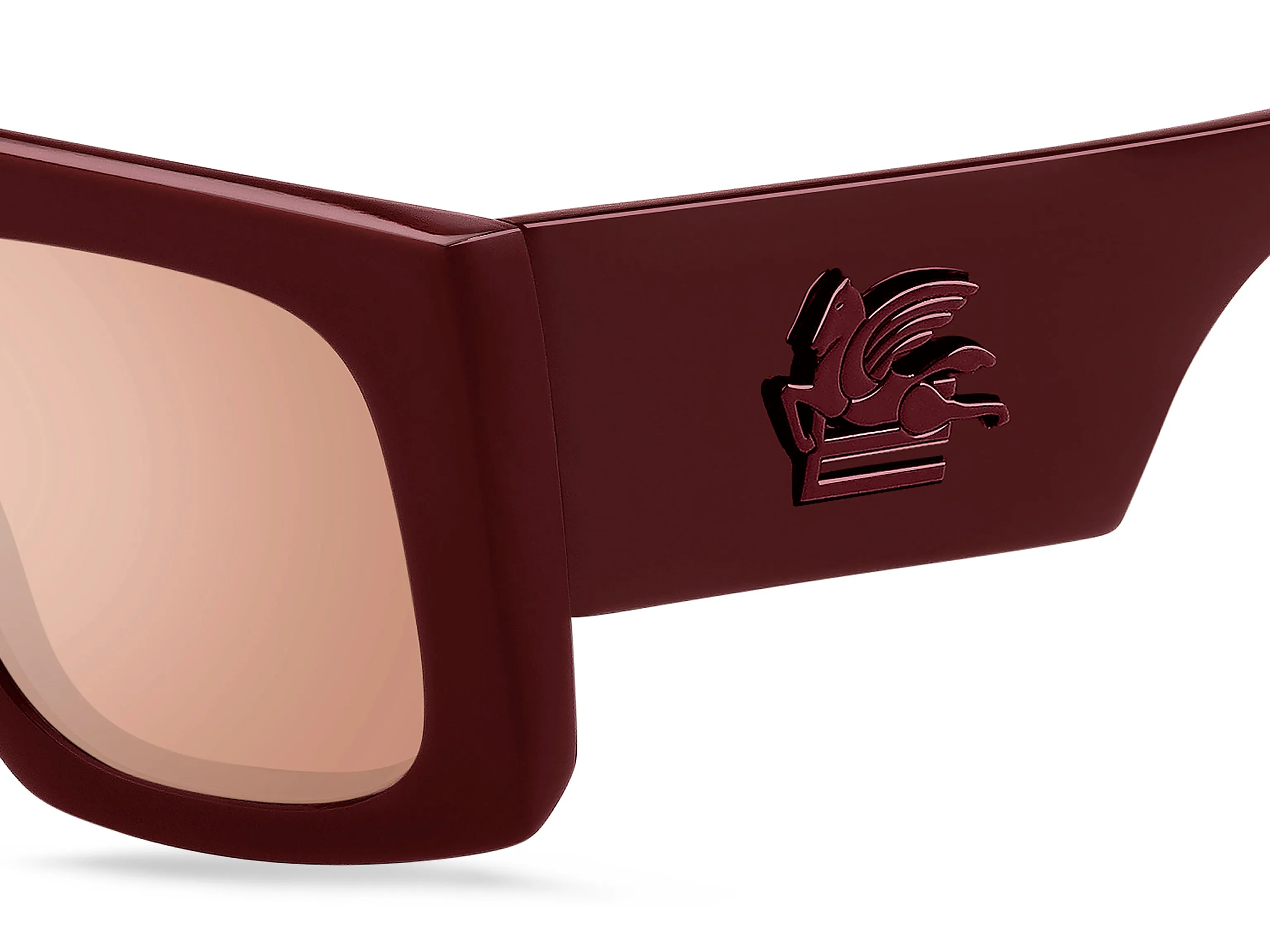 ETRO ETROSCREEN LHF/2S Occhiali da sole Plastica Rosso Marrone Squadrata Specchiate Flash - immagine 3