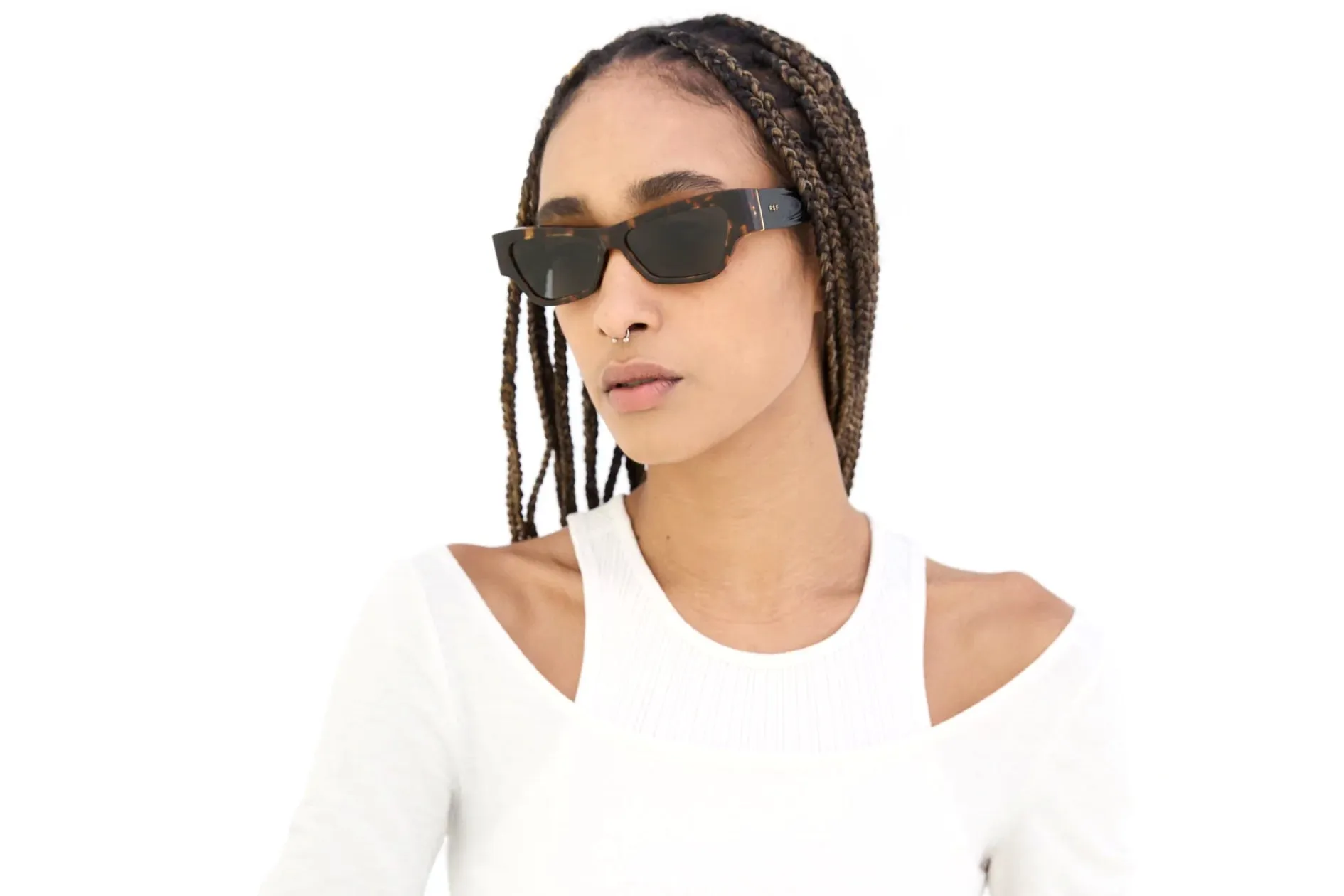 Retrosuperfuture XWN NAMEKO BURNT HAVANA Occhiali da sole Acetato Havana Nero Squadrata Normale - immagine 4