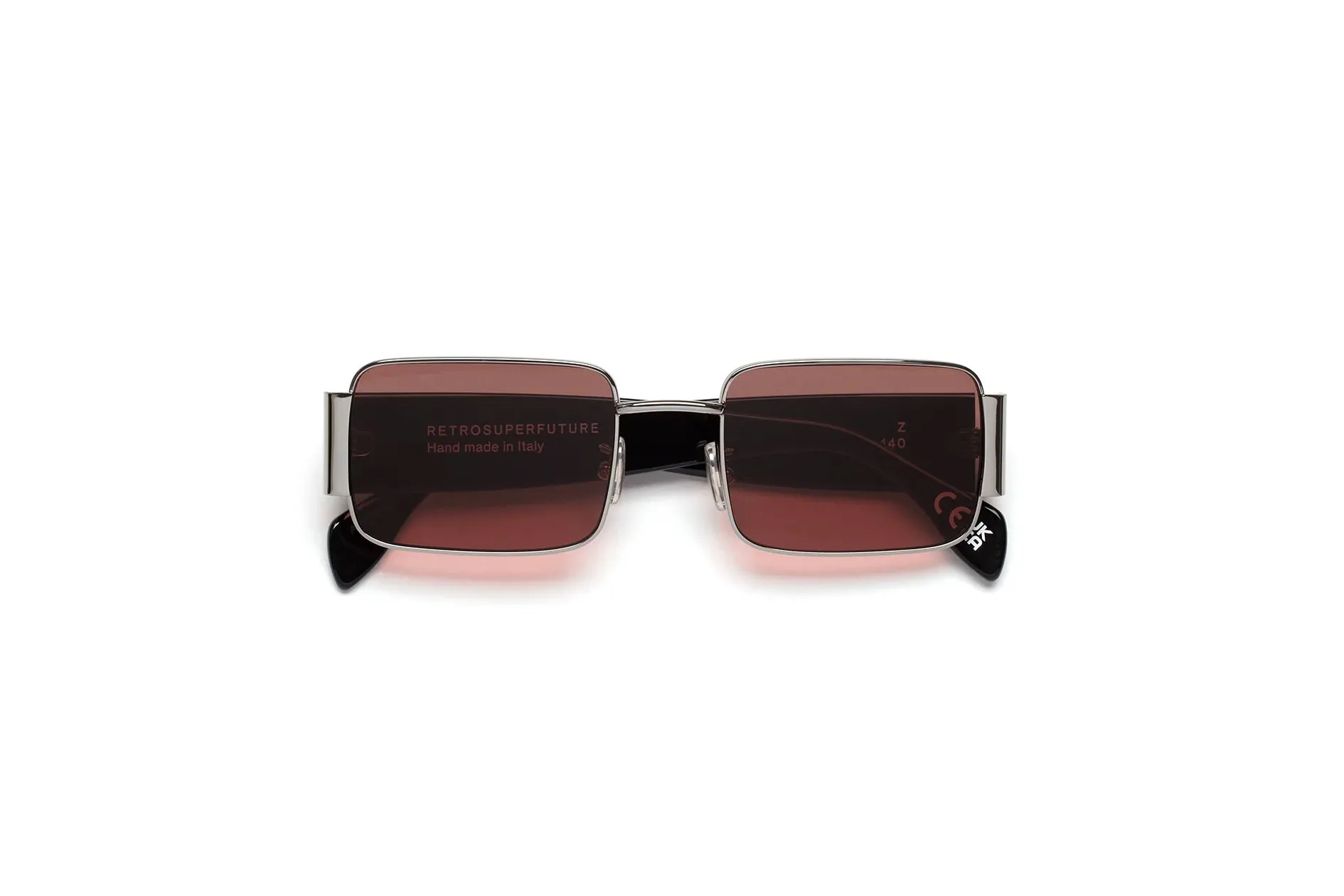 Retrosuperfuture AFN Z BORDEAUX Occhiali da sole Metallo Argento Rosso Squadrata Normale - immagine 2