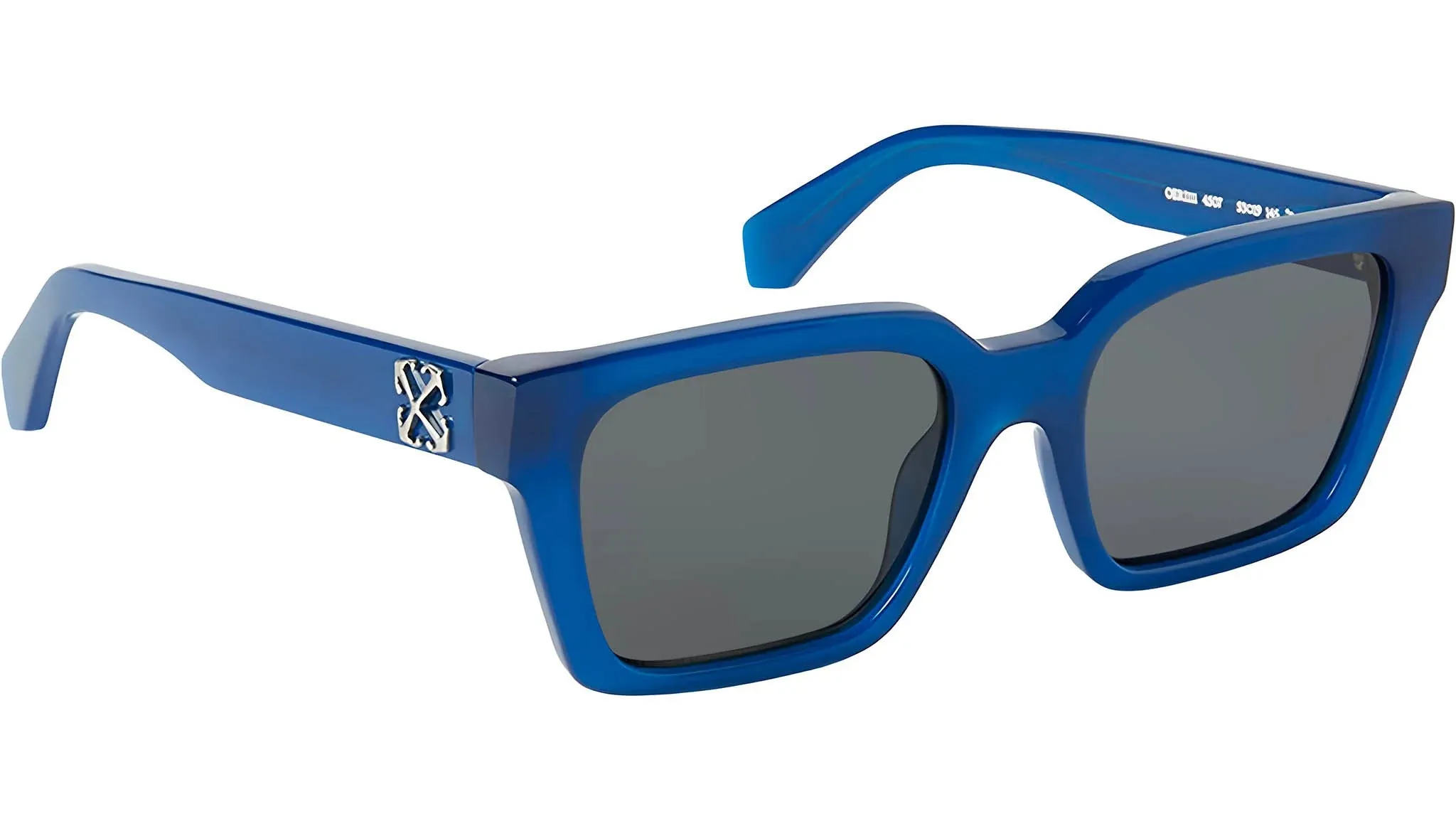 Off-White Unisex OERI111 Branson 4507 blue Occhiali da sole Acetato Blu Grigio Squadrata Normale - immagine 2