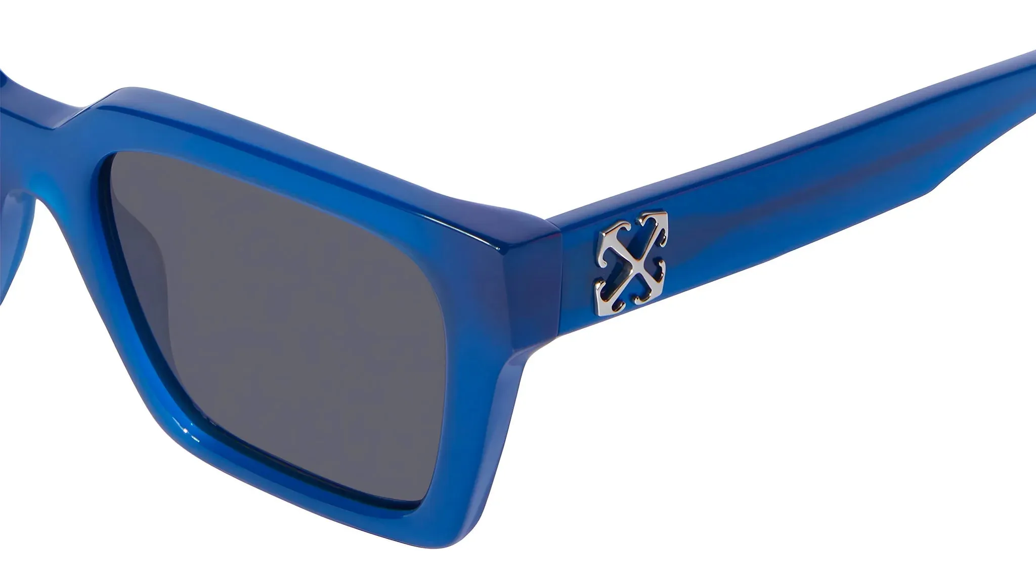 Off-White Unisex OERI111 Branson 4507 blue Occhiali da sole Acetato Blu Grigio Squadrata Normale - immagine 3