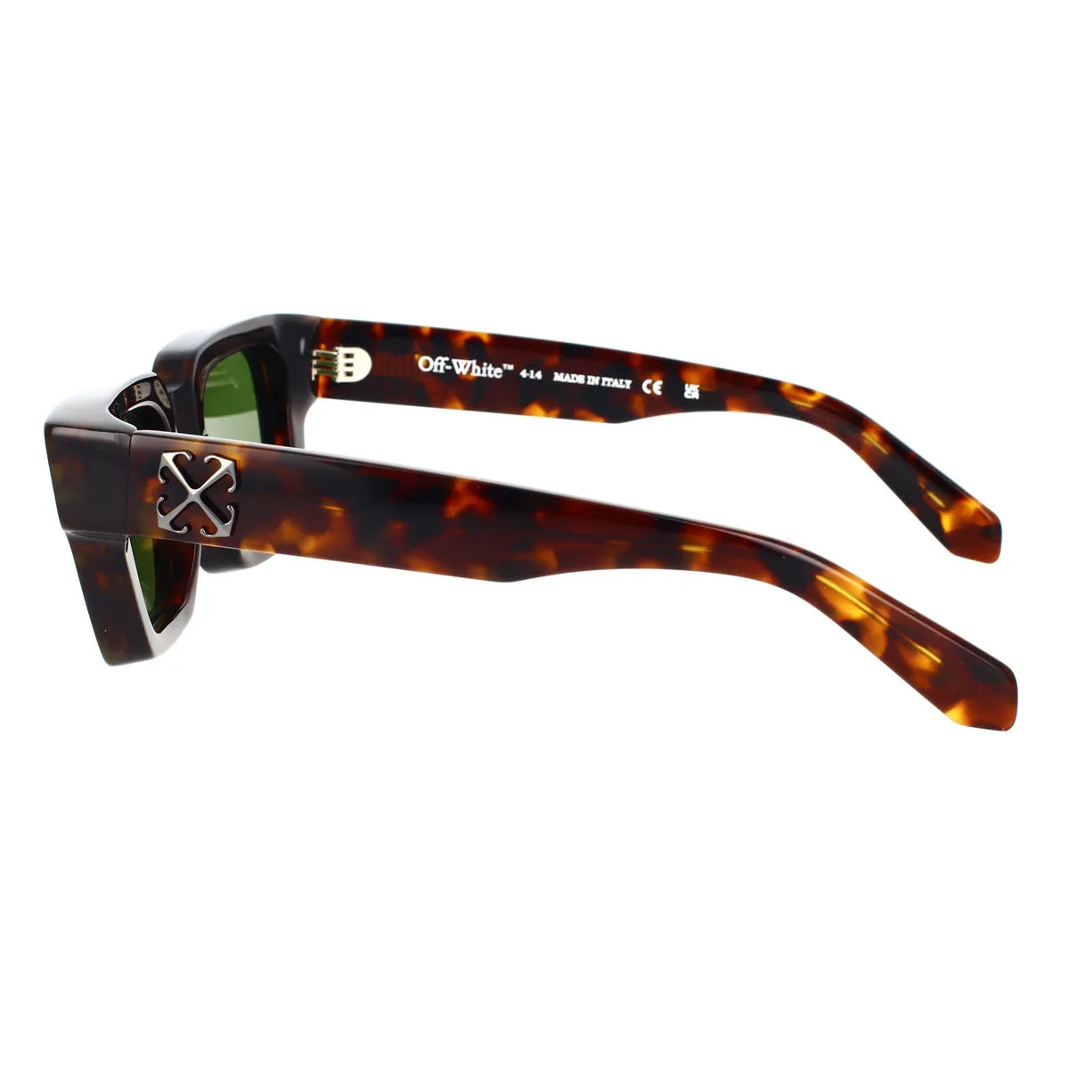 Off-White Unisex OERI126 Virgil 6055 havana Occhiali da sole Acetato Havana Verde Squadrata Normale - immagine 3