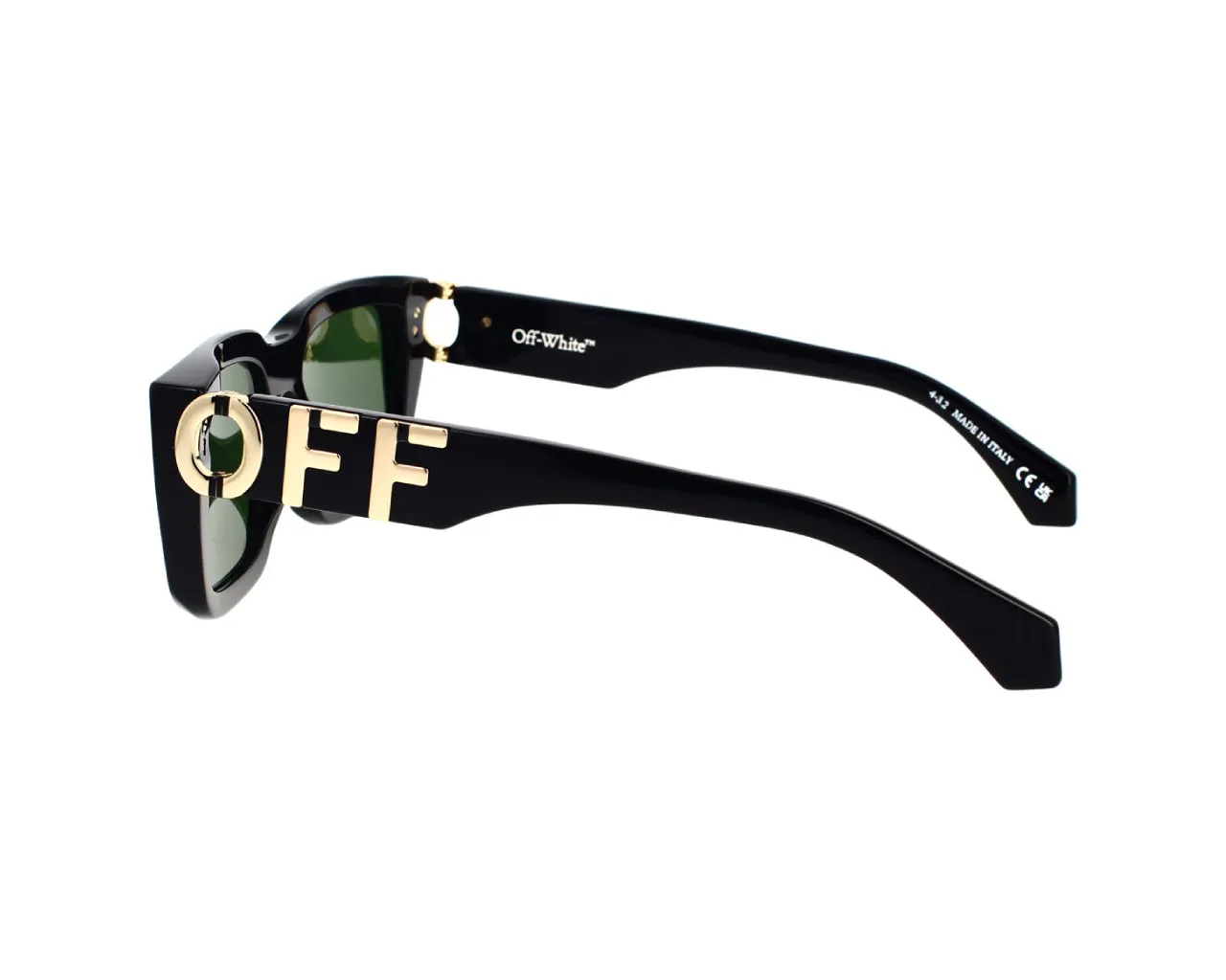 Off-White Unisex OERI125 Hays 1055 black Occhiali da sole Acetato Nero Verde Squadrata Normale - immagine 3