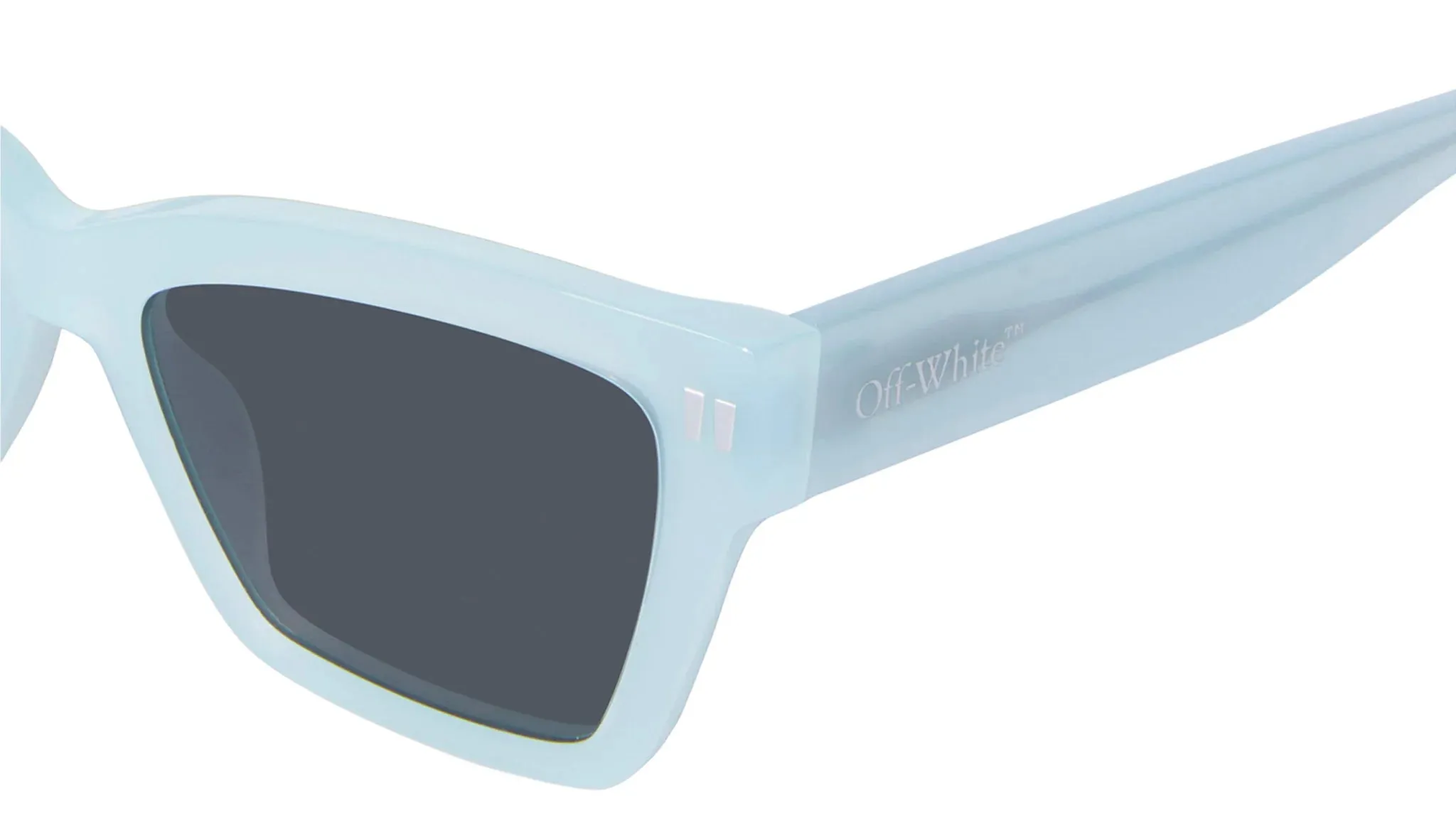 Off-White Unisex OERI110 Cincinnati 4007 ligh blue Occhiali da sole Acetato Azzurro Grigio Squadrata - immagine 3