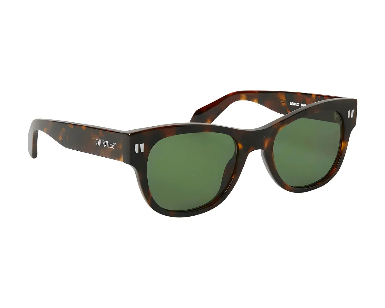 Off-White Unisex OERI107 Moab 6055 havana Occhiali da sole Acetato Havana Verde Rotonda Normale - immagine 2
