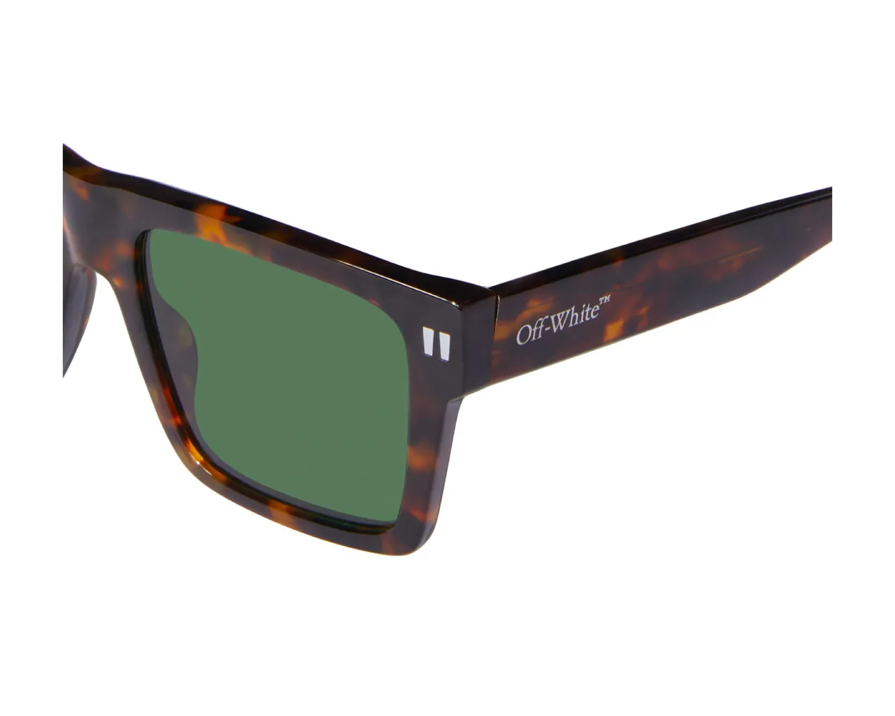 Off-White Unisex OERI109 Lawton 6055 havana Occhiali da sole Acetato Havana Verde Squadrata Normale - immagine 3