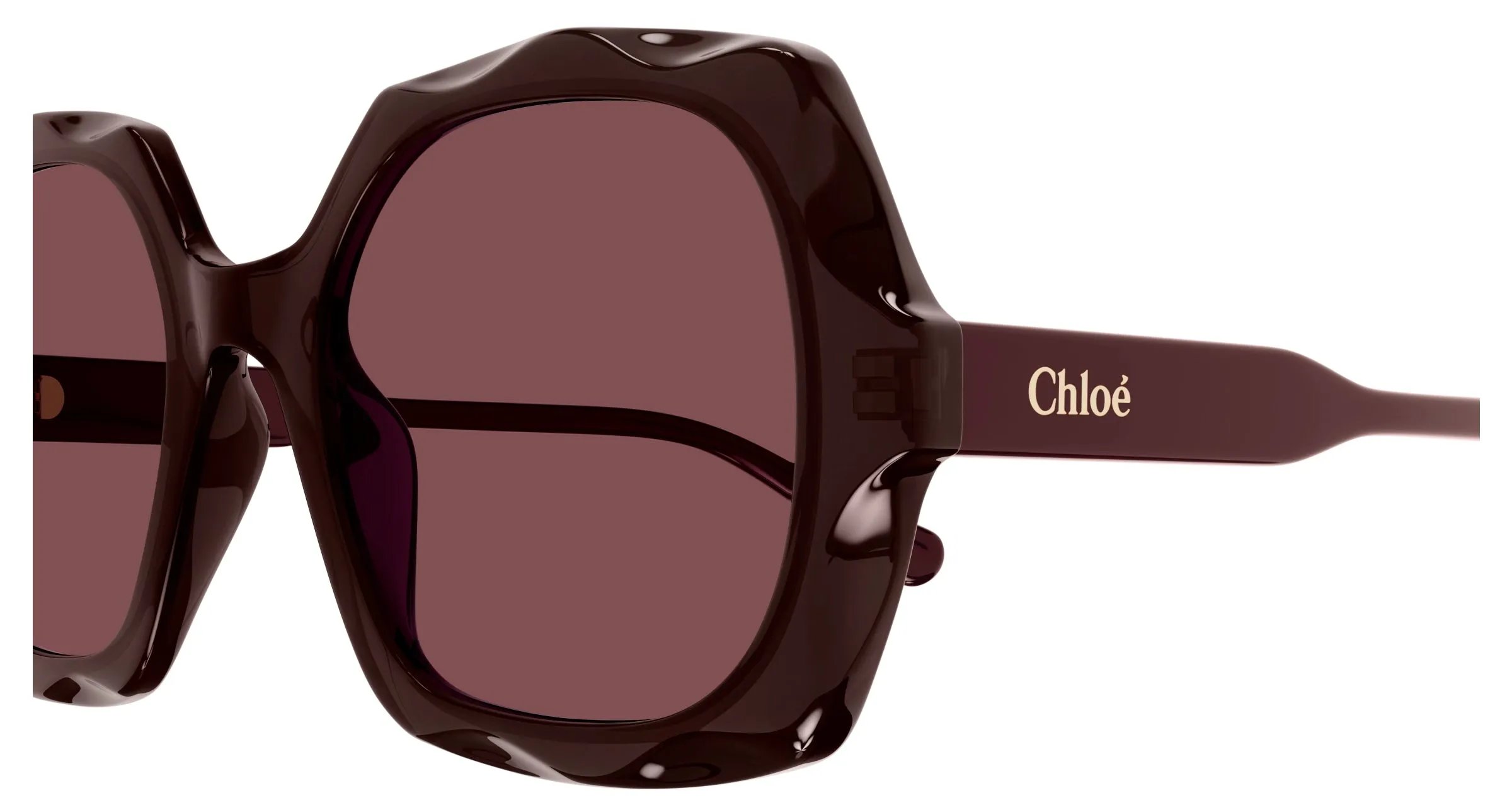 Chloé CH0226S 002 Occhiali da sole Acetato Viola Viola Squadrata - immagine 3