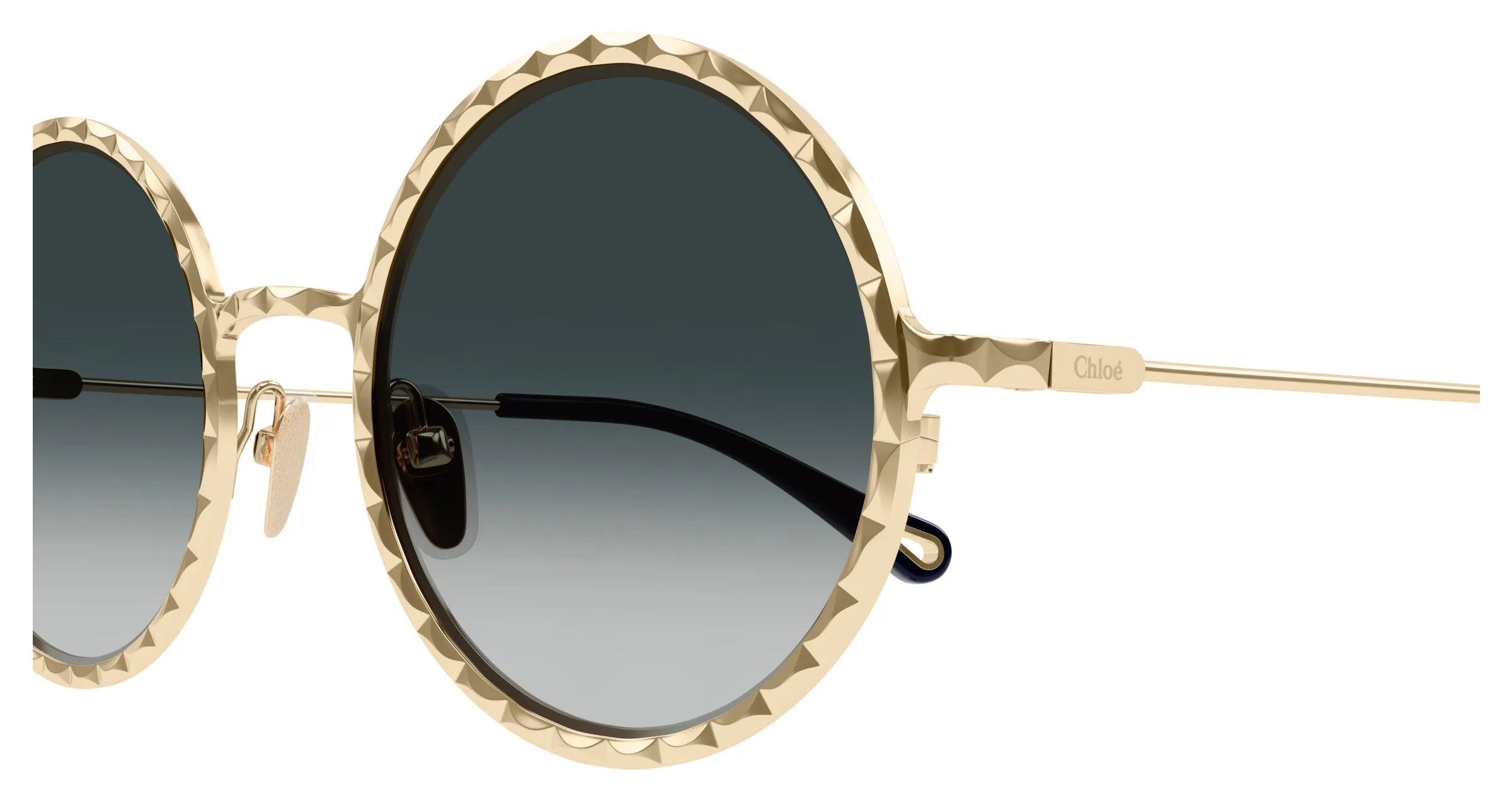 Chloé CH0220S 001 Occhiali da sole Acetato Nero Grigio Cat Eye - immagine 3