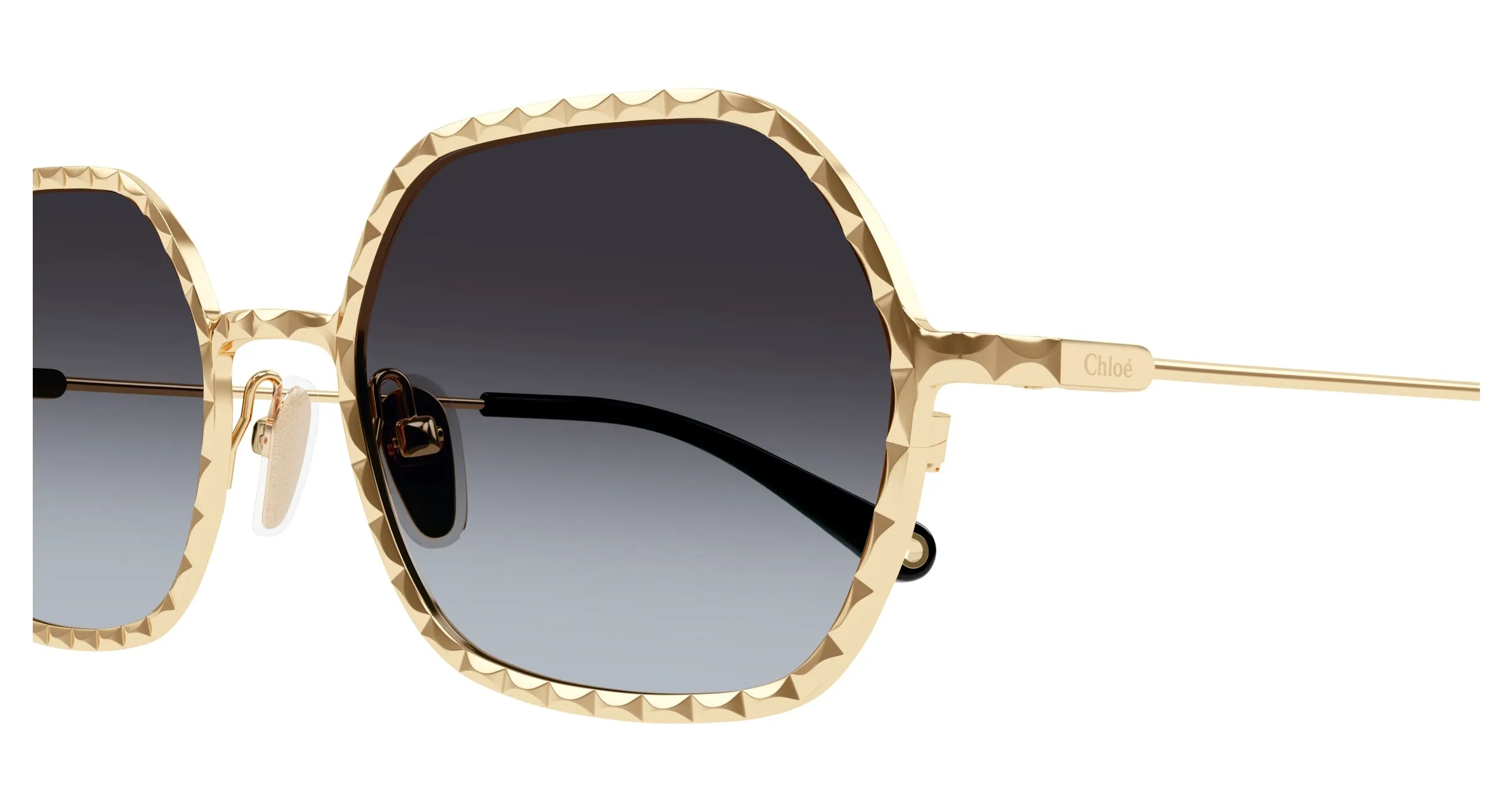 Chloé CH0231S 001 Occhiali da sole Metallo Oro Grigio Rotonda - immagine 3